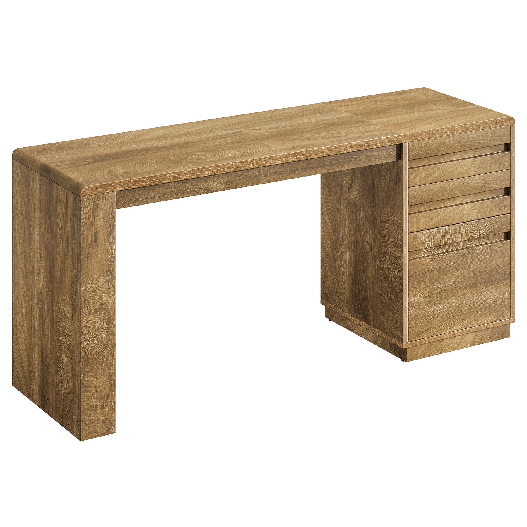 Tribesigns Scrivania per computer da 140 cm, scrivania direzionale in stile rustico a 3 cassetti