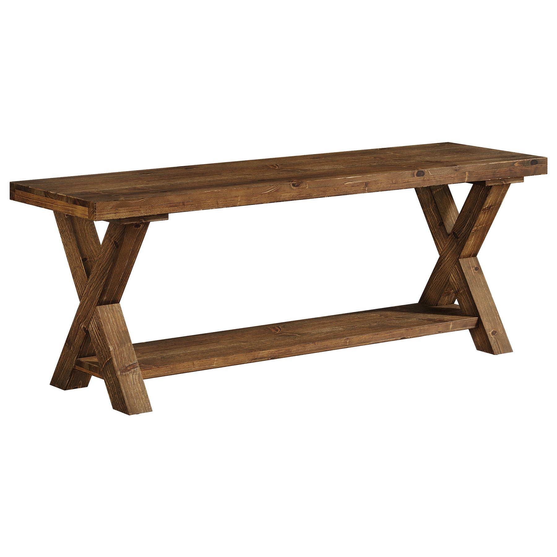 Tribesigns Panca porta scarpe in legno massello da 110 cm, Panca da ingresso in stile country