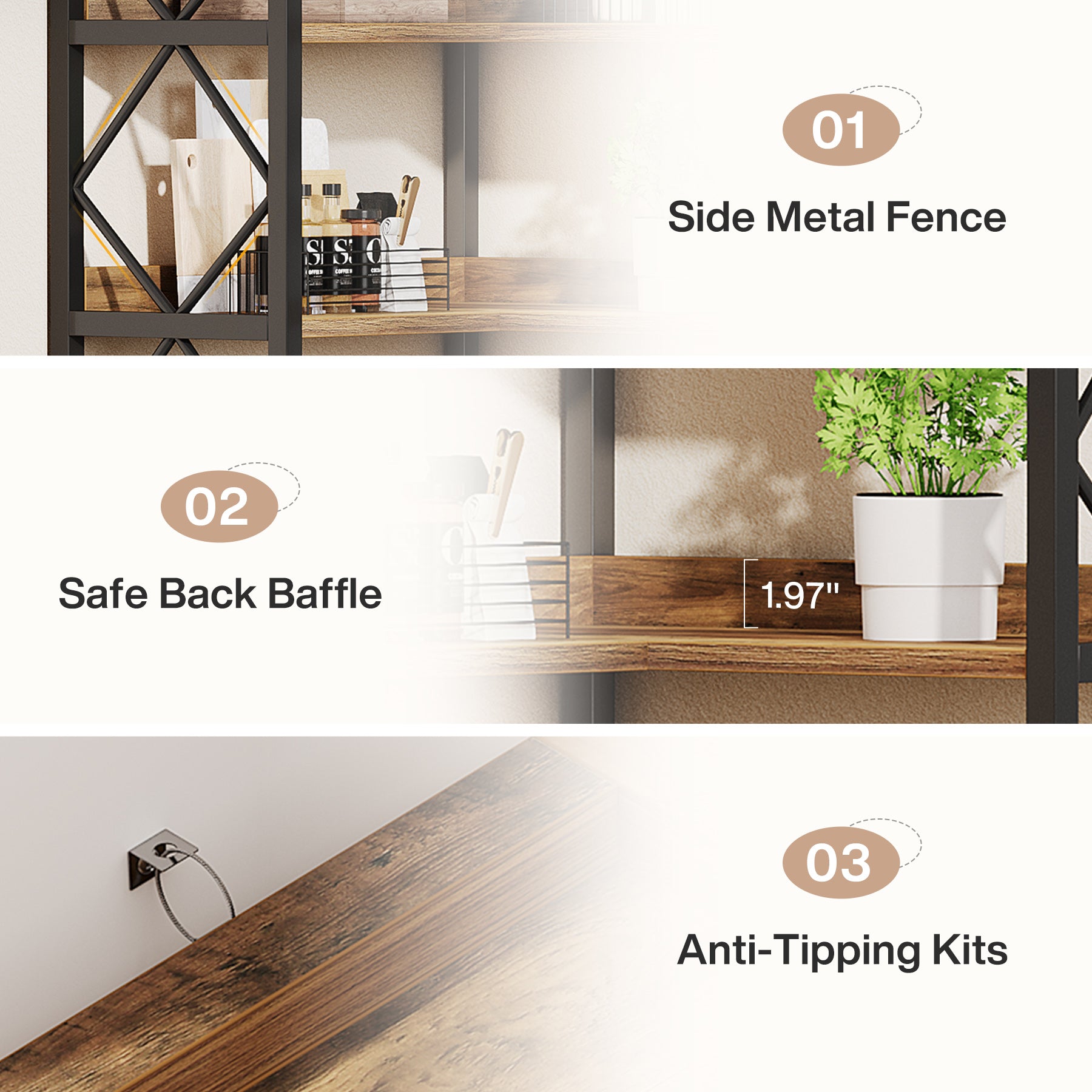 Tribesigns Libreria angolare alta 184 cm, grande libreria moderna con pannello posteriore