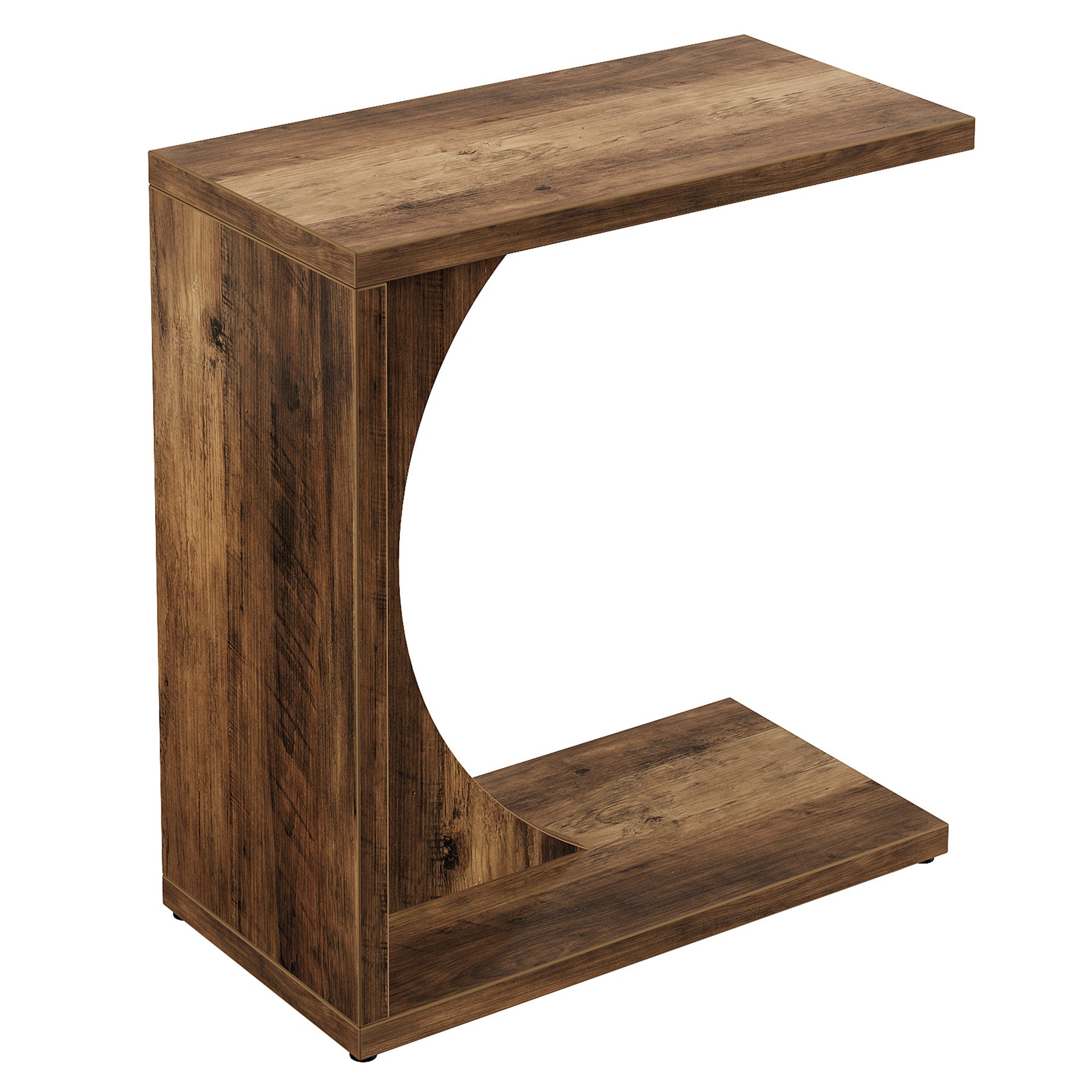 Tribesigns Tavolino a C, 60 cm Comodino Rustico Tavolo da Salotto