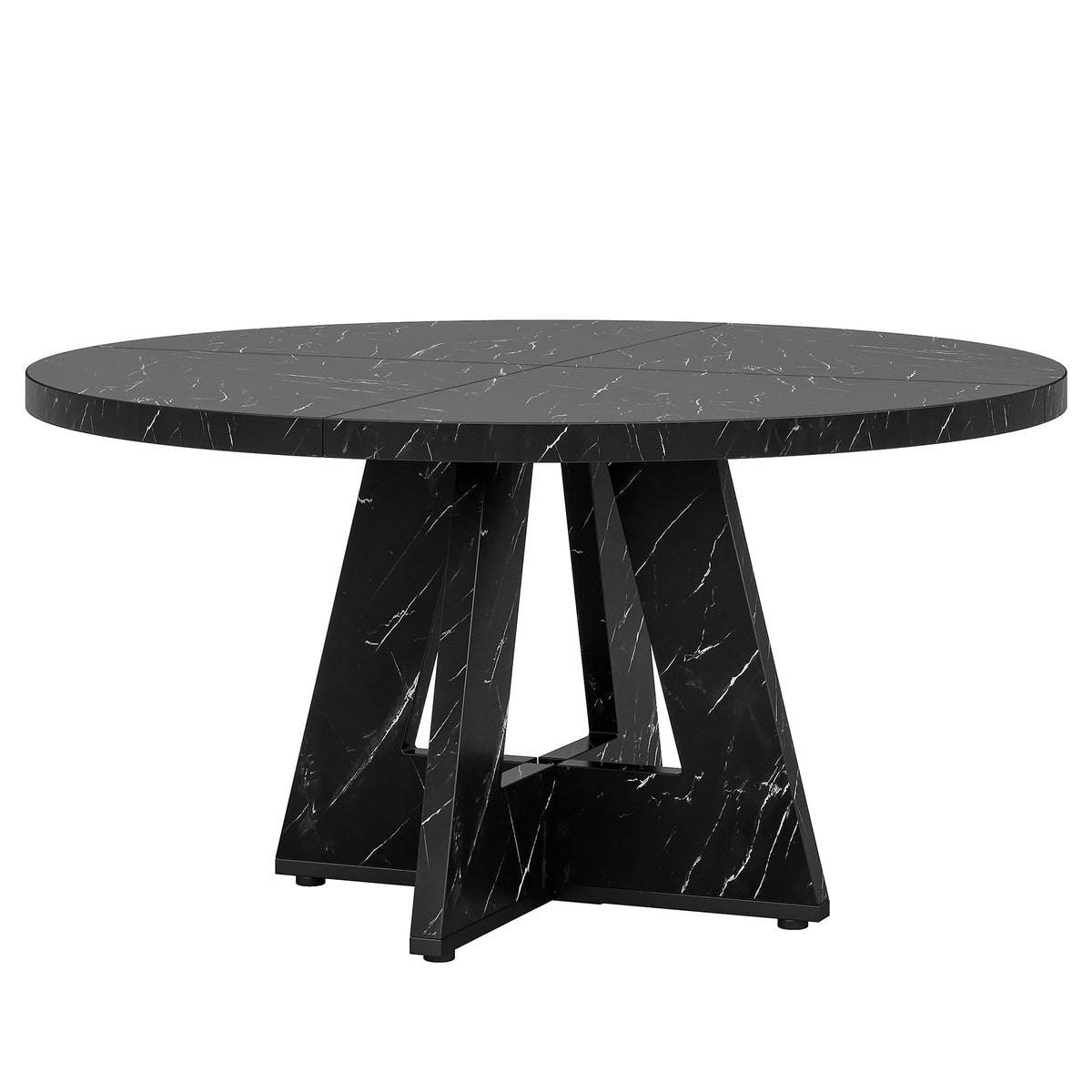 Tribesigns Tavolo da pranzo, 120 cm tavolo rotondo da cucina per 4 persone