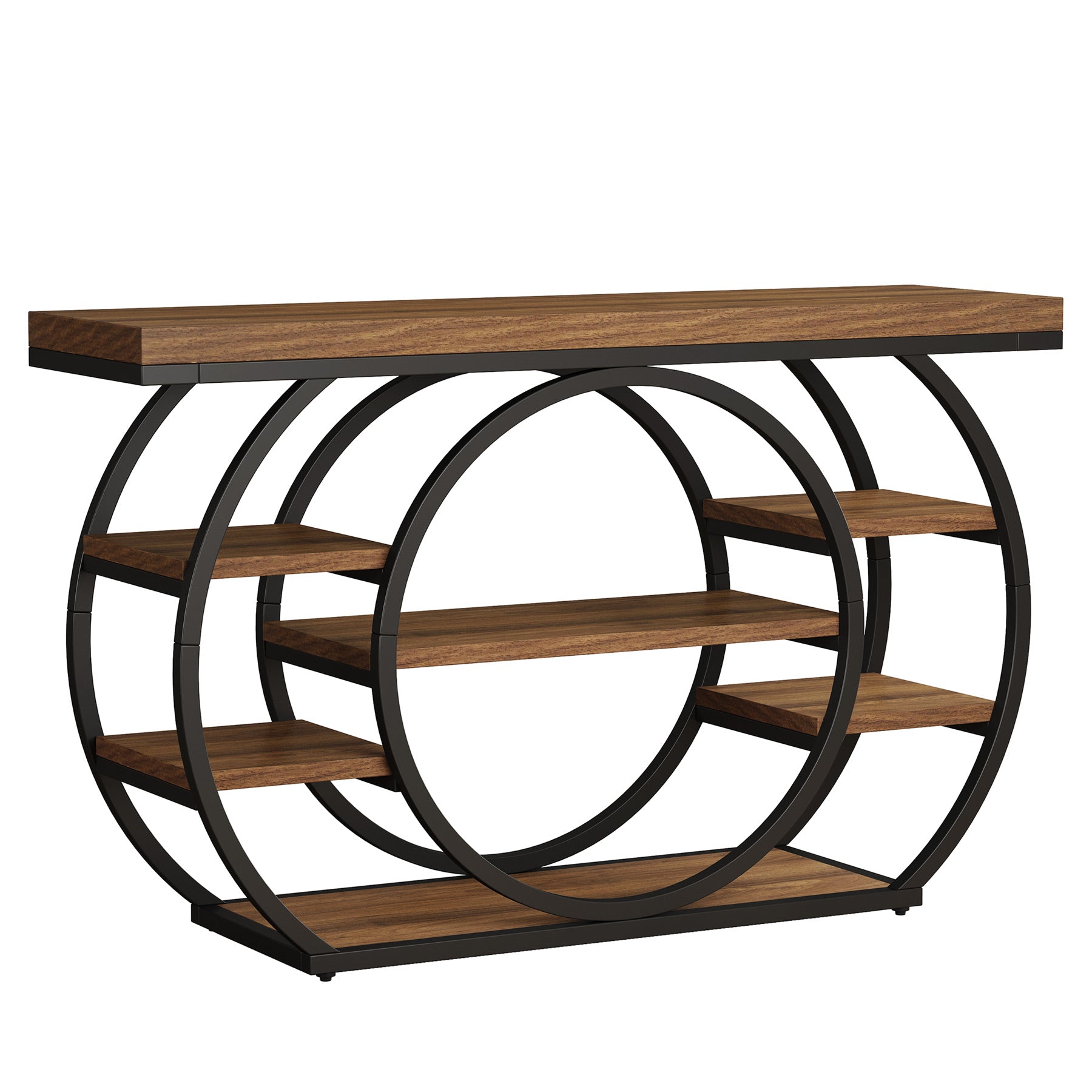 Tribesigns Tavolo consolle, 105 cm tavolo d'ingresso stretto a 4 piani con base circolare