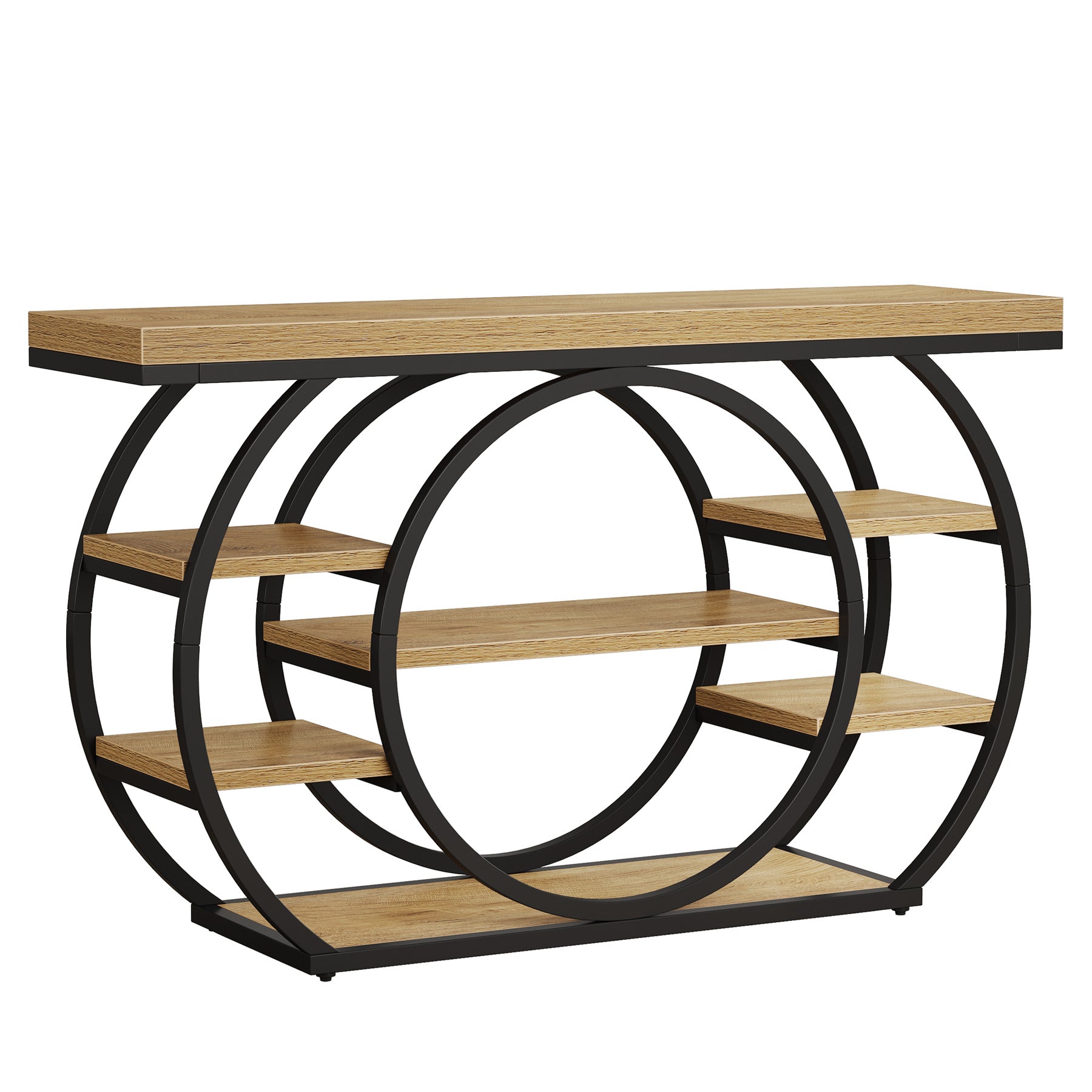 Tribesigns Tavolo consolle, 105 cm tavolo d'ingresso stretto a 4 piani con base circolare