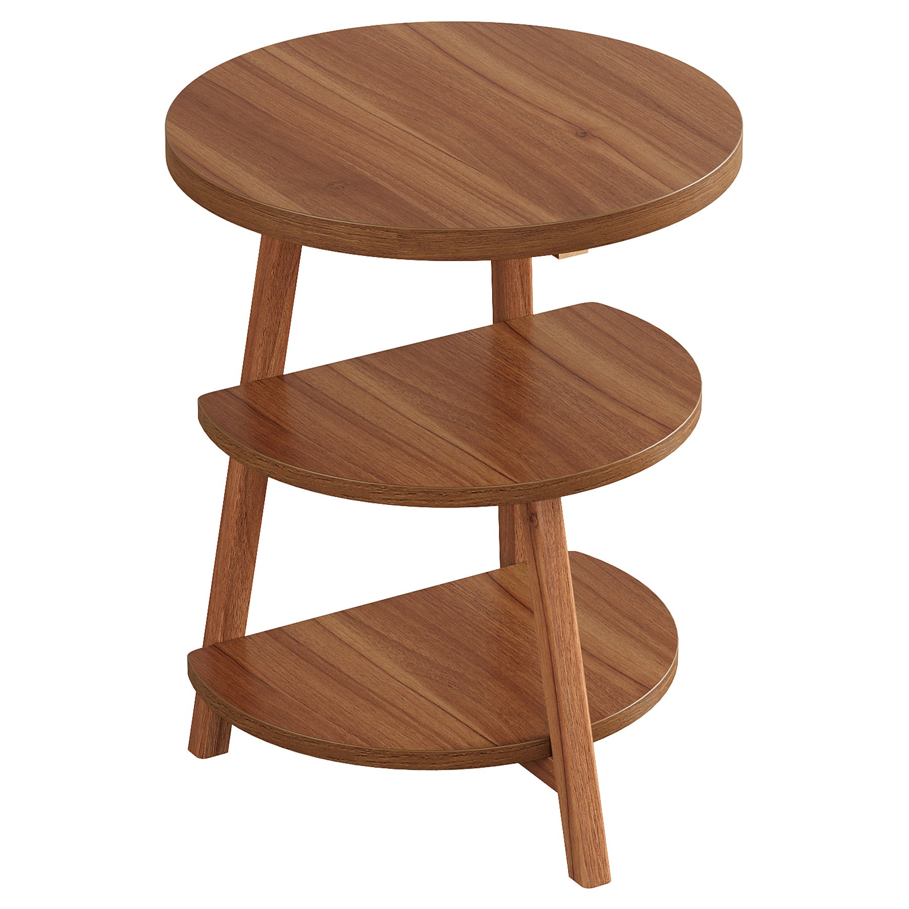 Tribesigns 50 cm Tavolino, Tavolino da Caffè Rotondo a 3 Ripiani per Soggiorno