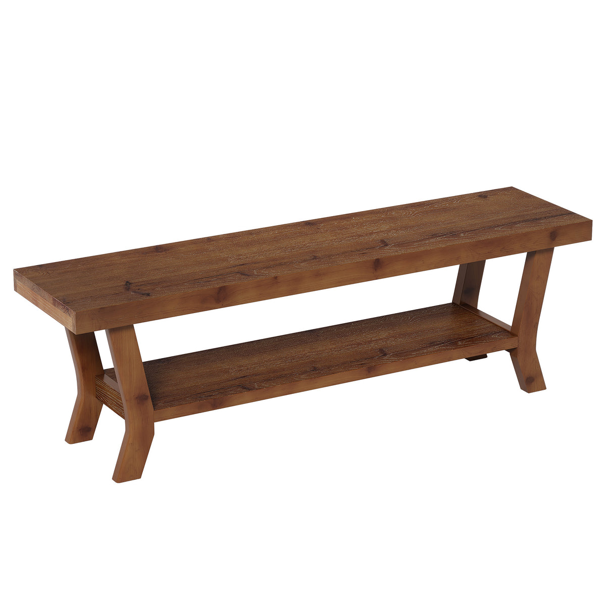 Panca con Ripiano Portascarpe Aperto e Gambe a X, 140 cm, per Ingresso