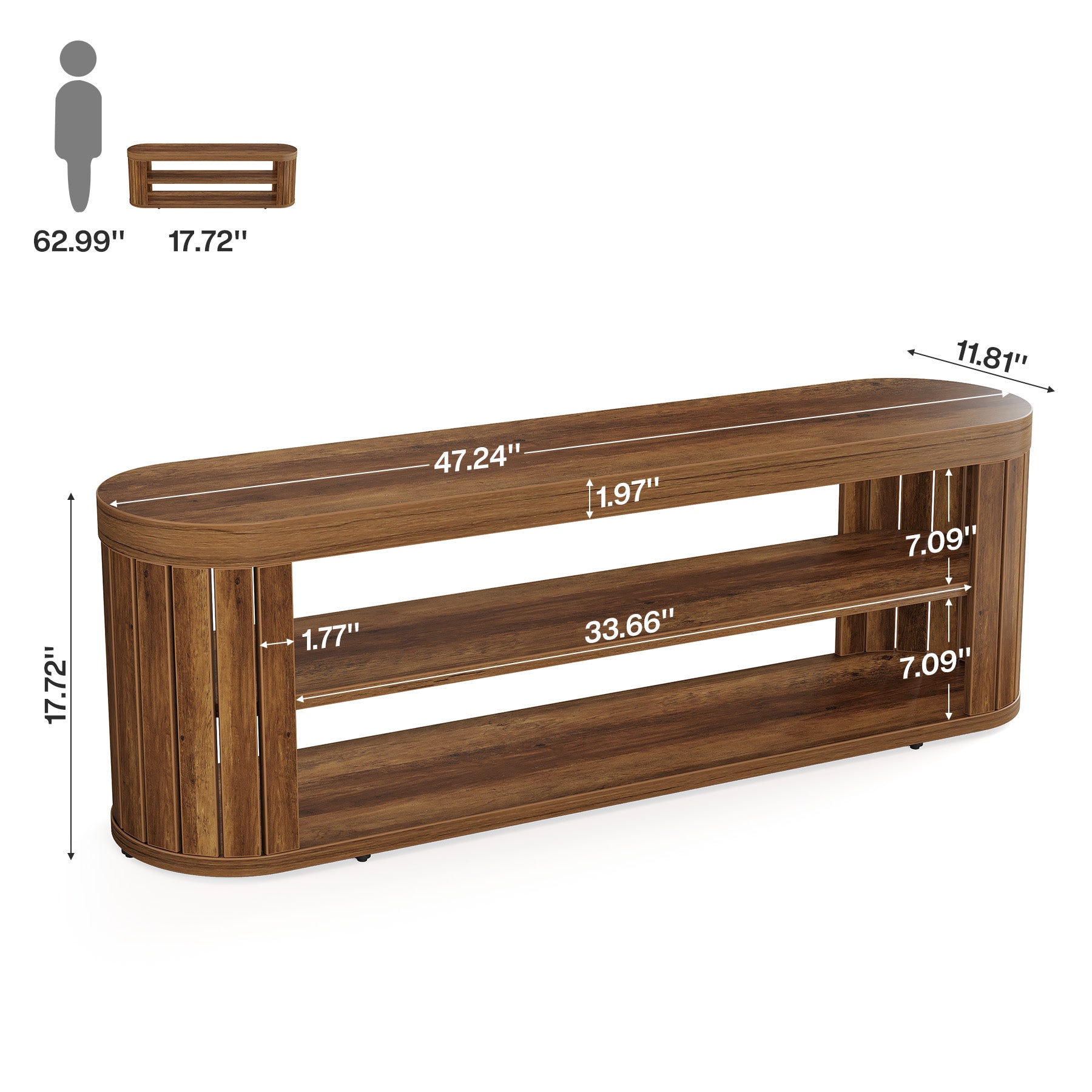 Tribesigns Panca d'ingresso lunga 120 cm, in legno con scarpiera a due livelli