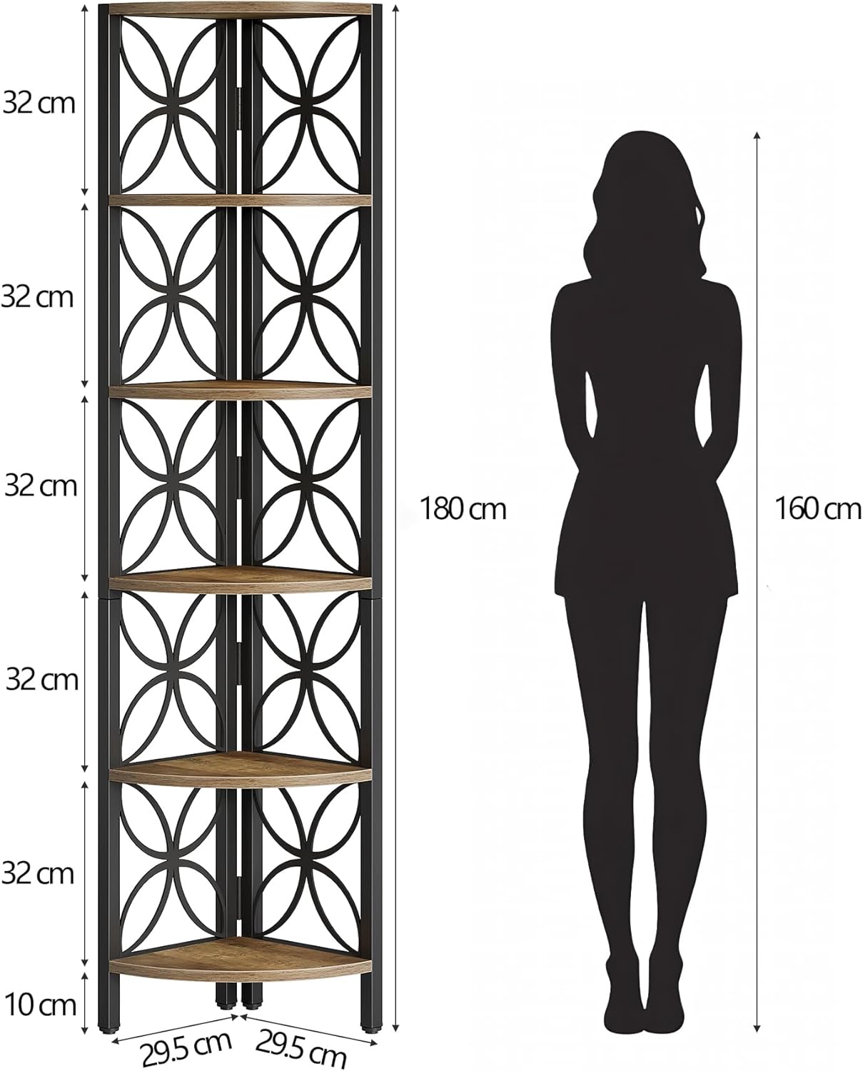 Tribesigns 180 cm Scaffale, Scaffale angolare a 6 livelli
