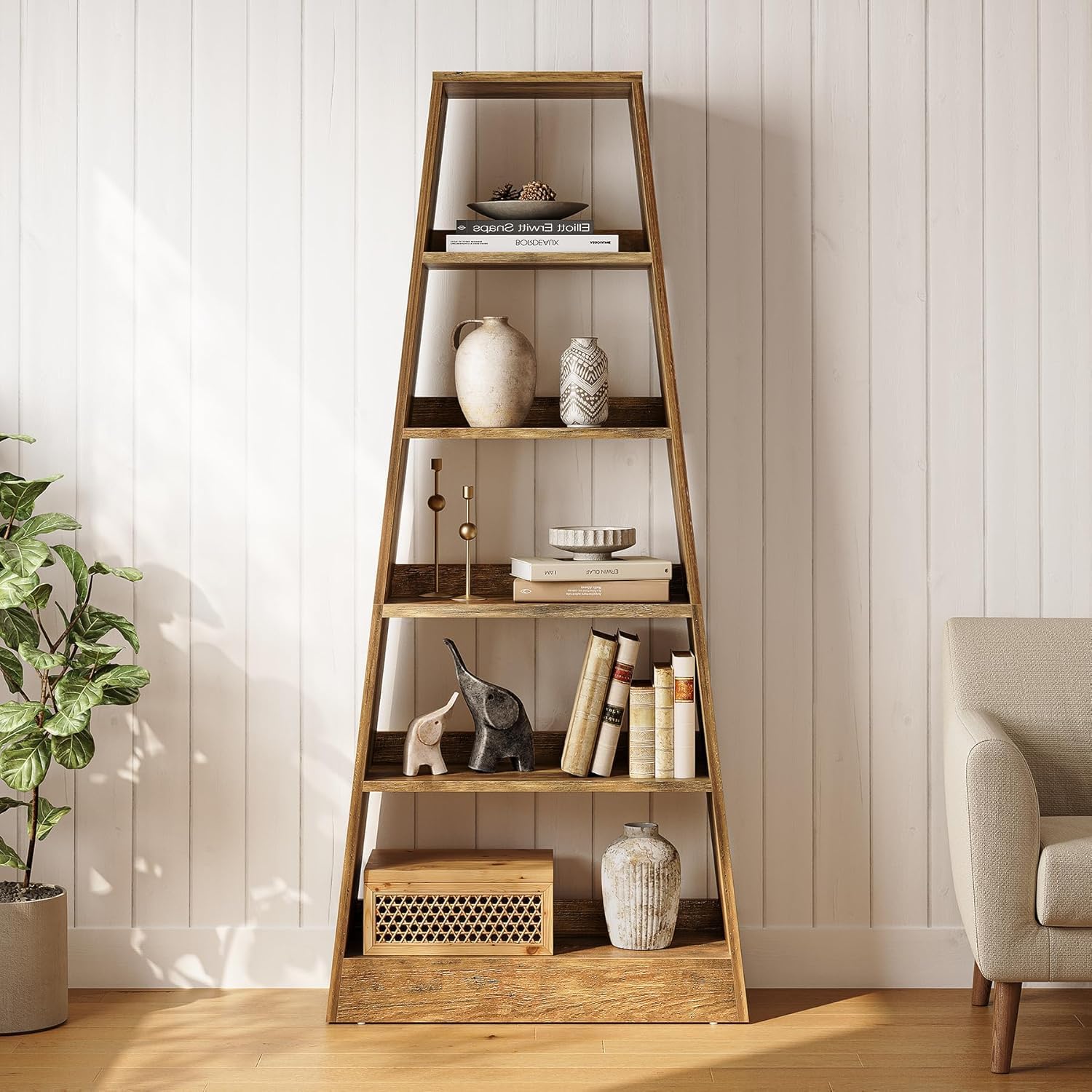 Tribesigns 80 cm Libreria, espositore per piante con etagere portaoggetti