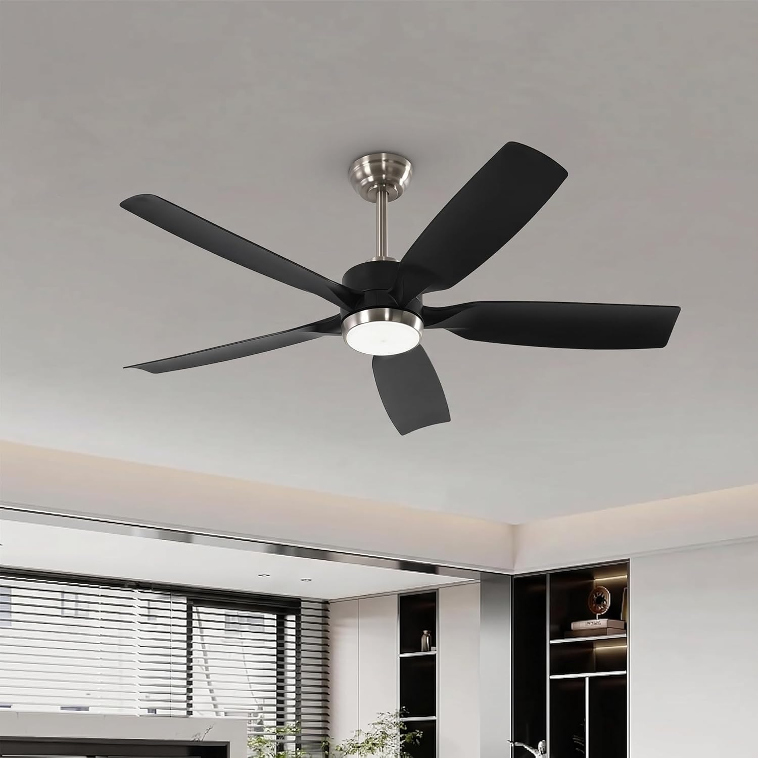 Tribesigns Ventilatore da soffitto moderno da 132 cm con luce, telecomando, illuminazione a LED dimmerabile,  ventilatore da soffitto intelligente a 5