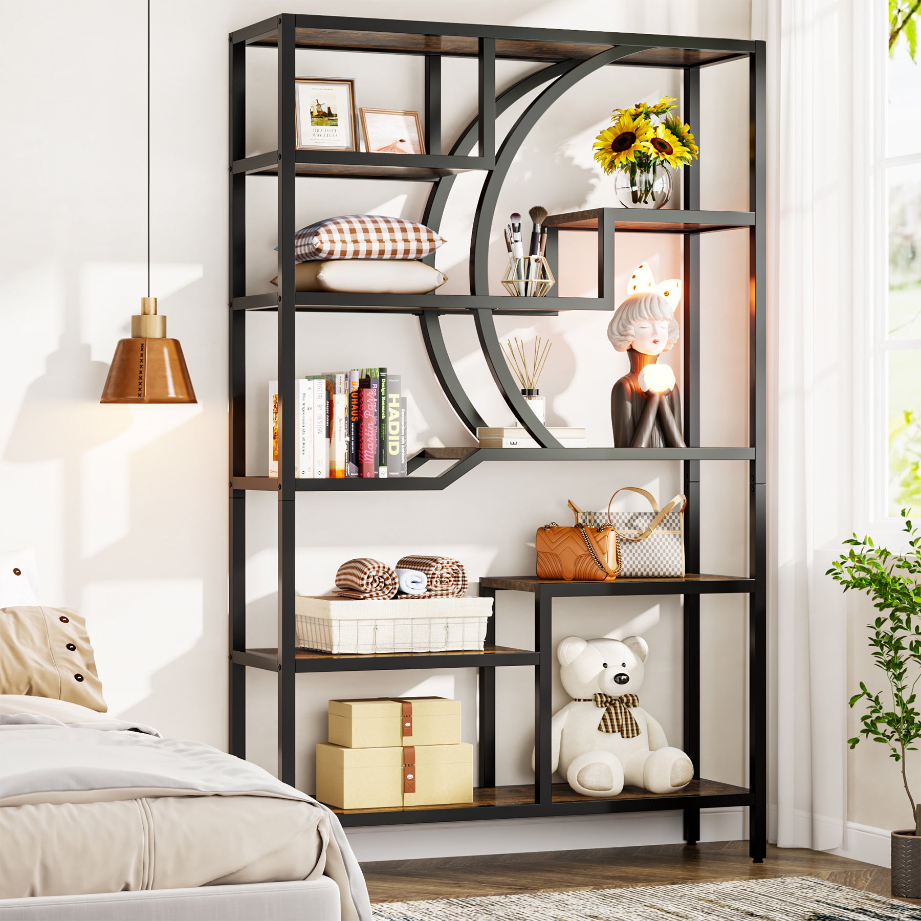 Tribesigns Scaffale Alta 175cm, Libreria Etagere Autoportanti a 6 Livelli con 9 Ripiani di stoccaggio Aperti