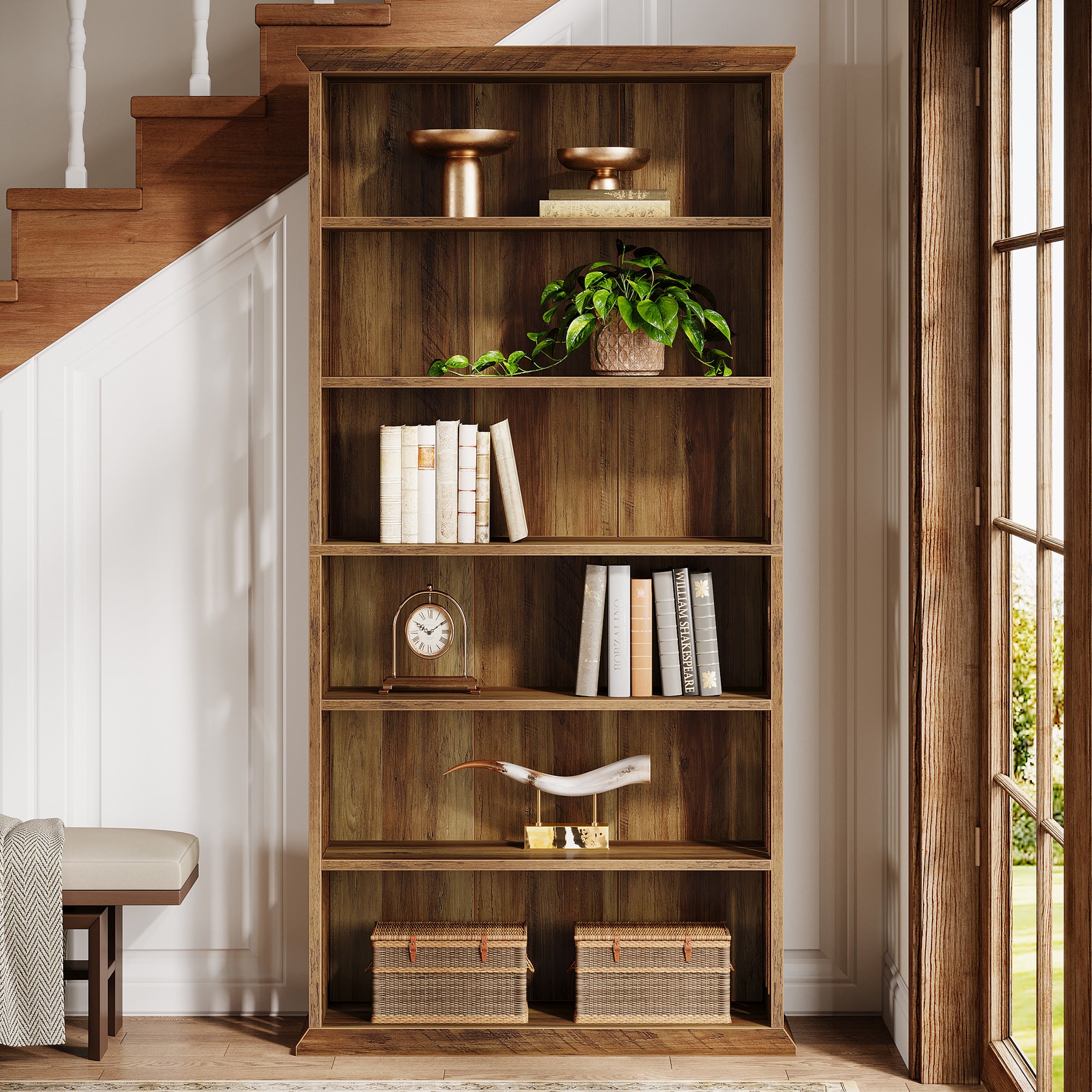 Tribesigns 190 cm Libreria, libreria e scaffalatura freestanding a 6 ripiani