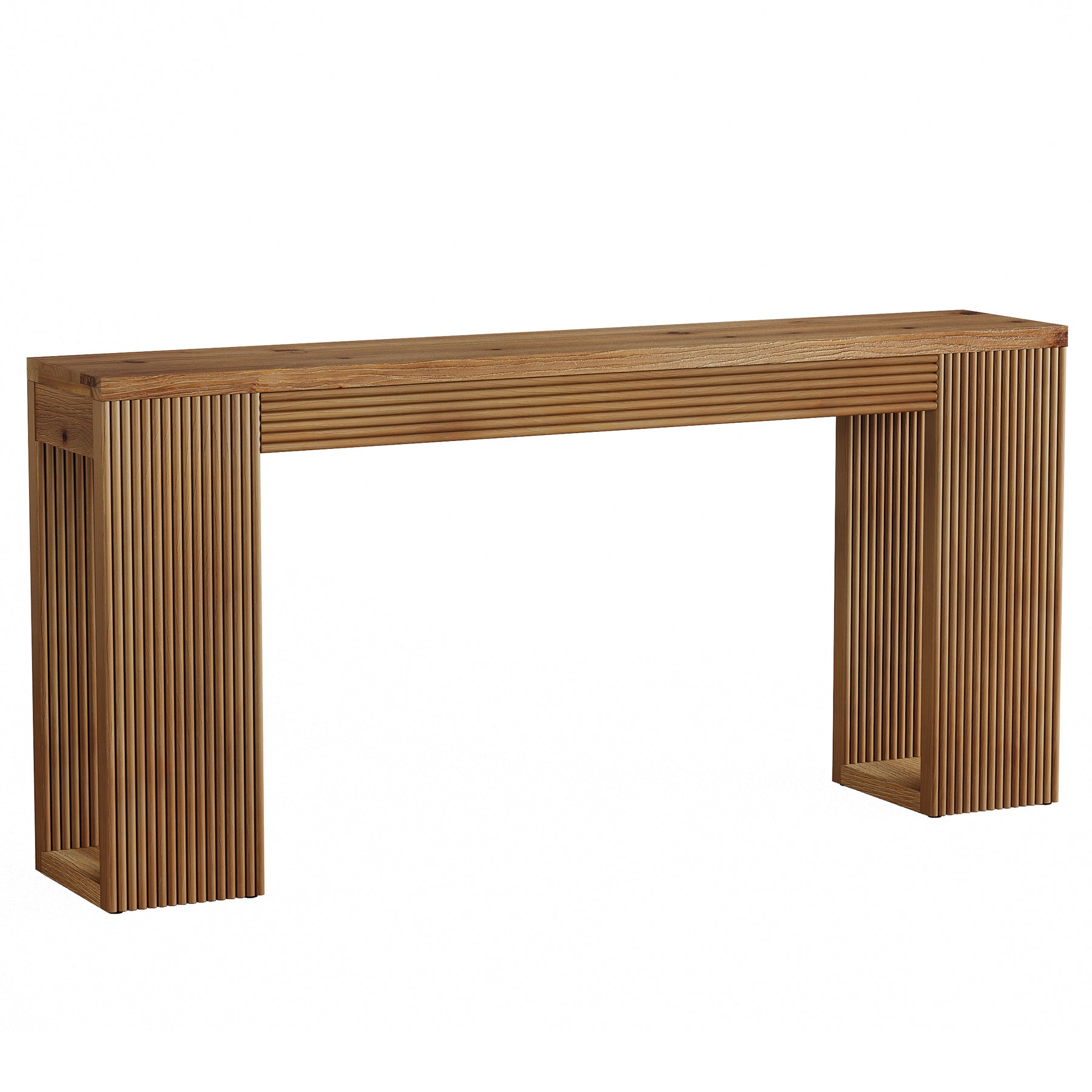 Tribesigns Tavolo consolle lungo 160 cm, tavolino da divano stretto in legno massello