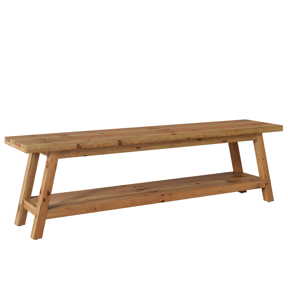 Panca Portascarpe in Legno Massello con Ripiano, 160 cm, per Ingresso e Corridoio