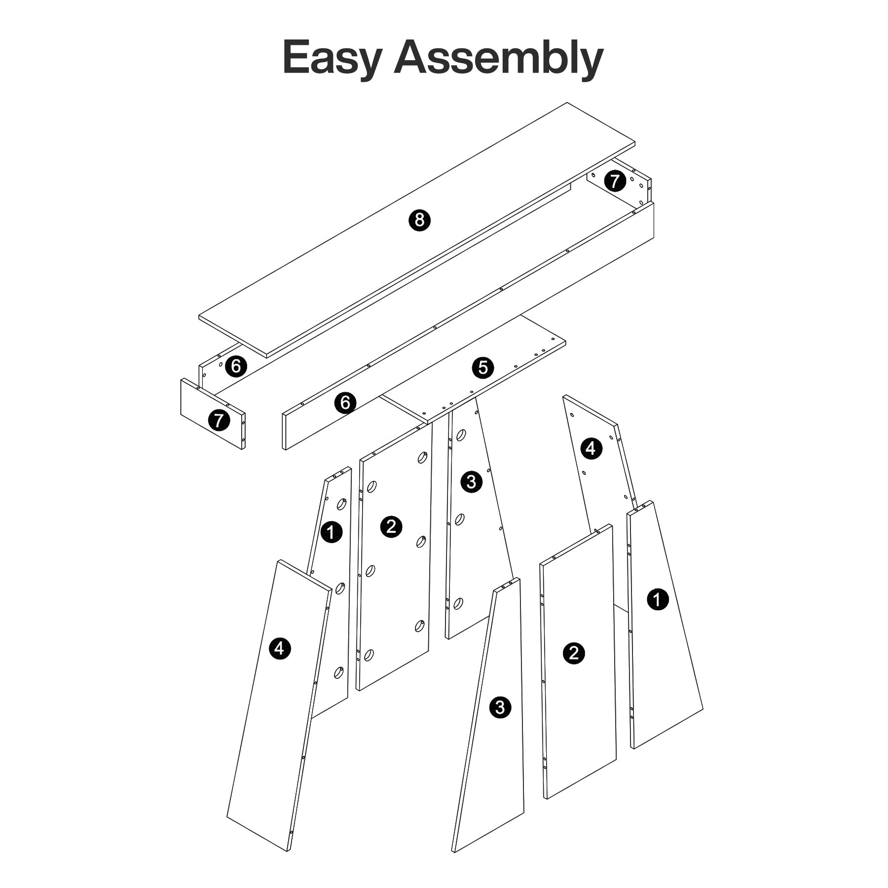 Tribesigns Tavolino da ingresso da 160 cm, consolle moderna con base trapezoidale