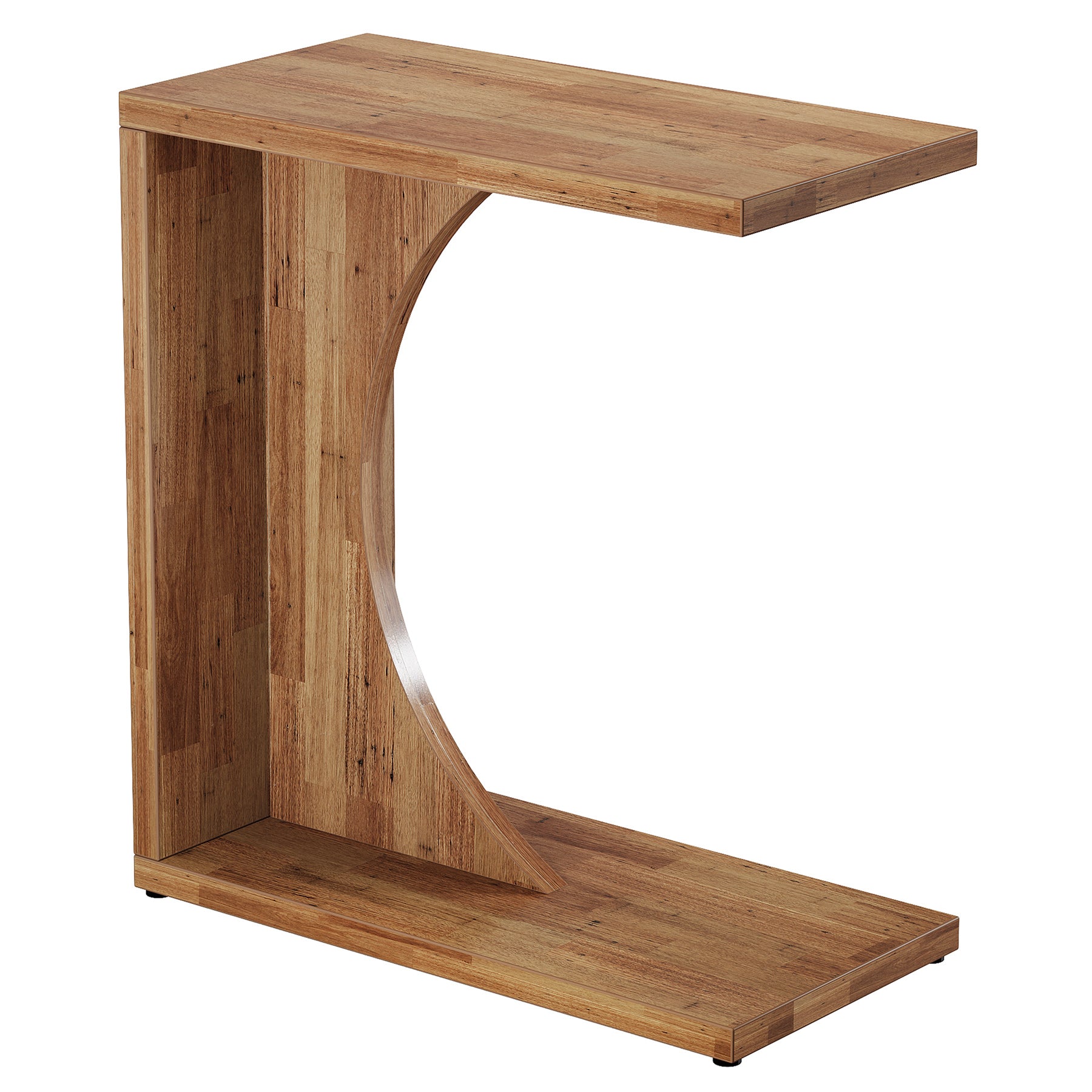 Tribesigns Tavolino a C, 60 cm Comodino Rustico Tavolo da Salotto