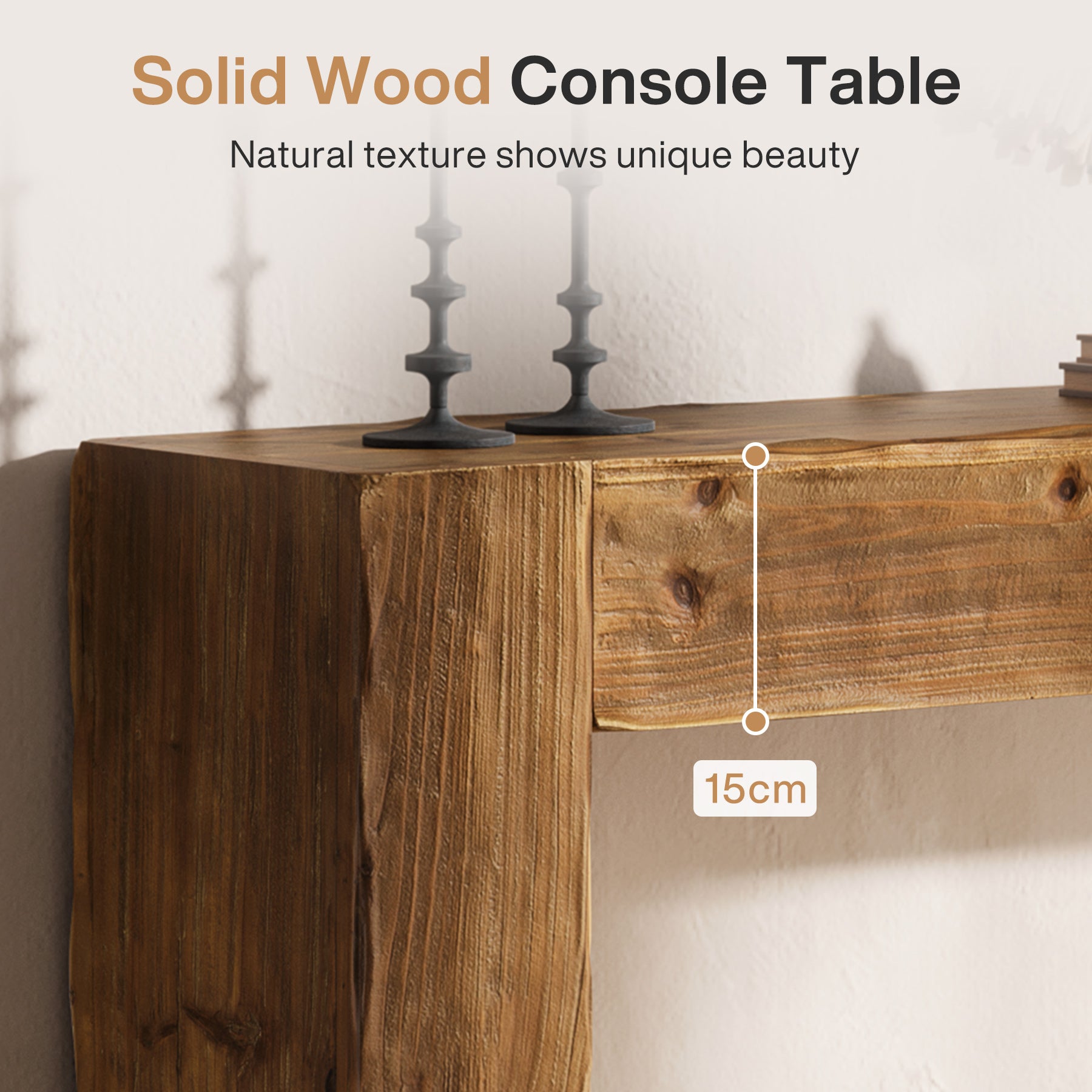 Tribesigns Consolle in legno da 160 cm, tavolino da divano in stile rustico, tavolino da ingresso