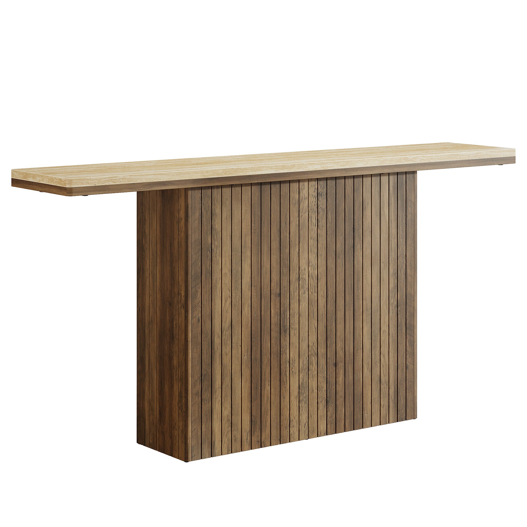 Tribesigns Tavolo consolle da 160 cm, tavolino scanalato in stile rustico per ingresso