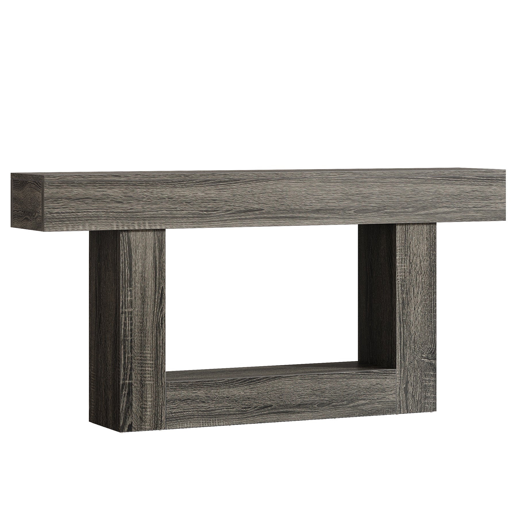 Tribesigns 160 cm Tavolo consolle in legno, tavolo da ingresso con 2 ripiani in stile fattoria