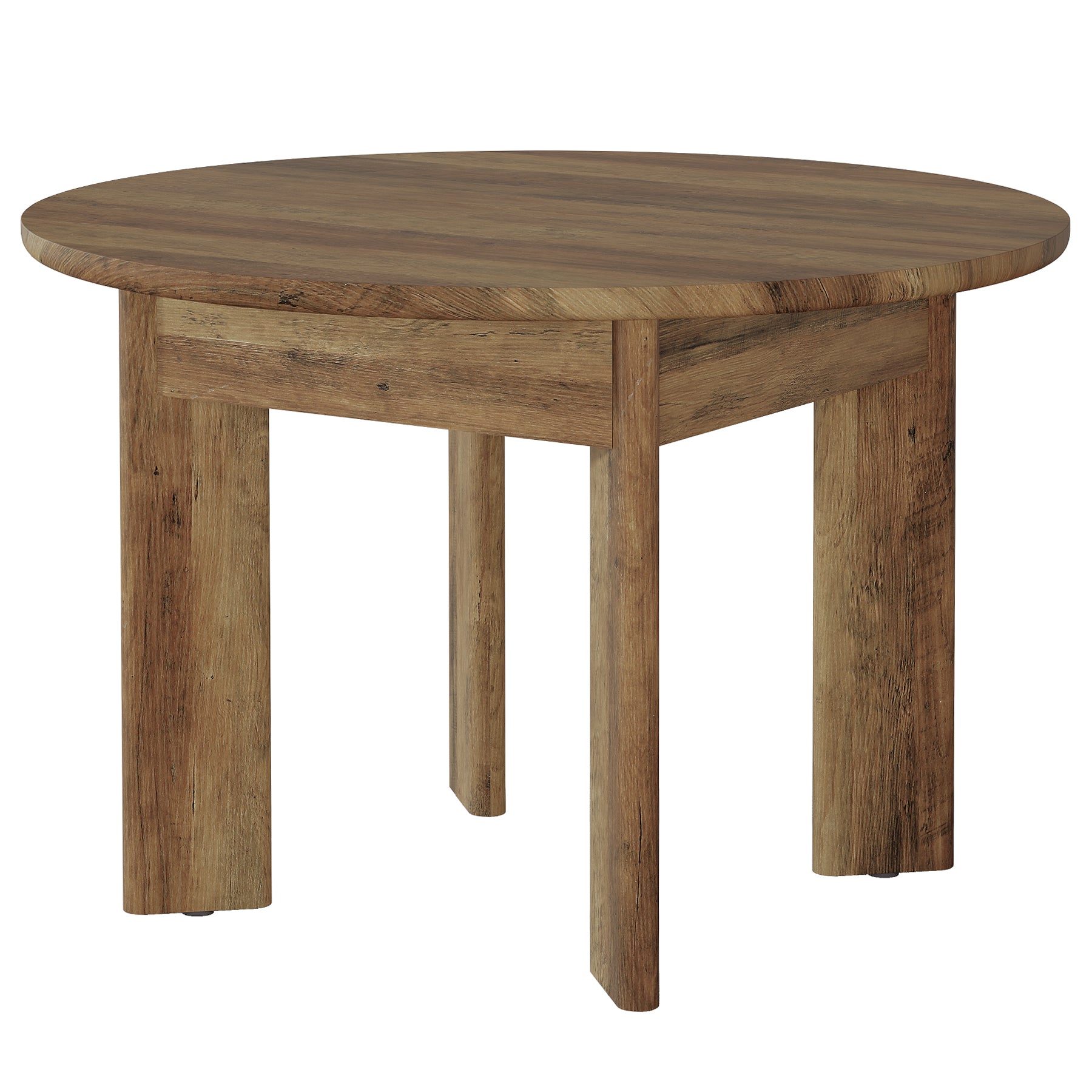 Tavolo da Pranzo Rotondo Moderno con Bordi Arrotondati e Gambe Spesse, Ø 100 cm, per 4 Persone