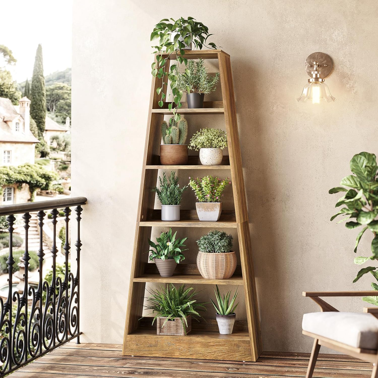 Tribesigns 80 cm Libreria, espositore per piante con etagere portaoggetti