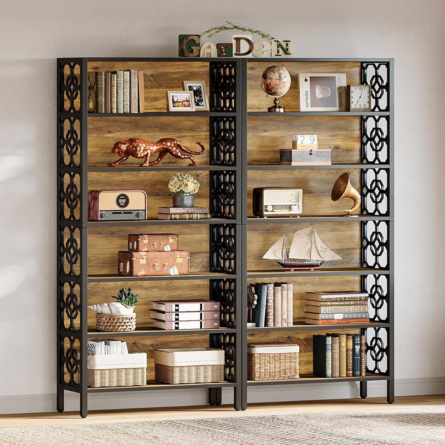 Tribesigns Libreria da 180 cm, Libreria industriale a 6 livelli per ufficio