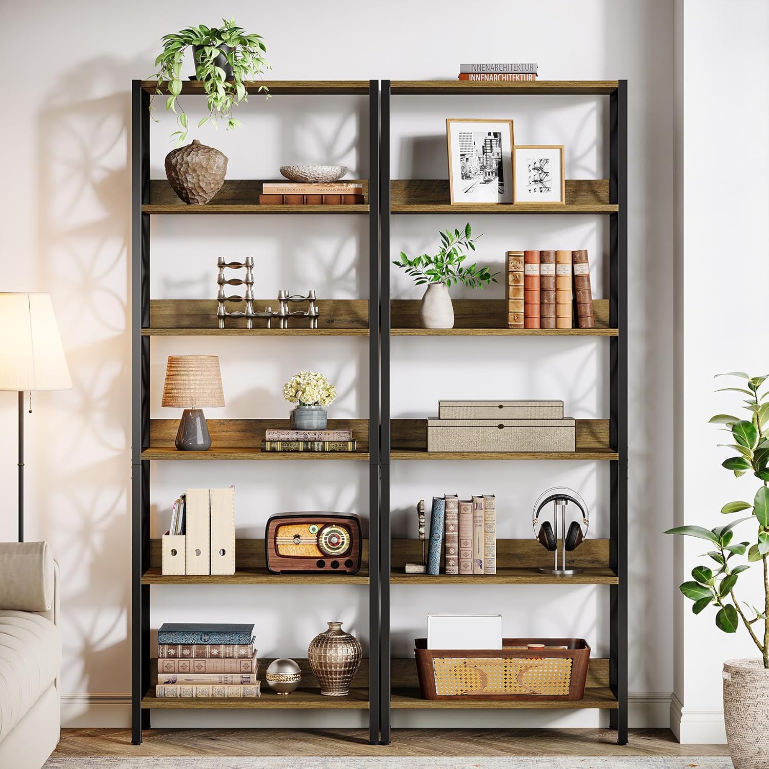 Tribesigns Libreria da 180 cm, Libreria espositiva con ripiano portaoggetti a 6 ripiani