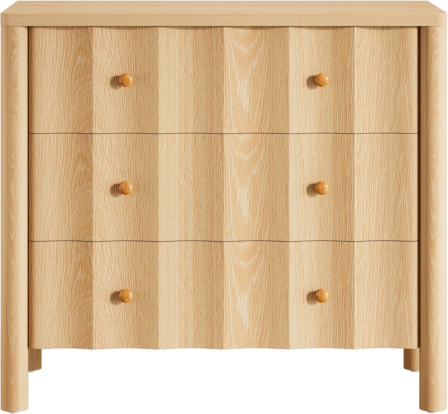 Tribesigns 80 cm Comodino, Tavolino da Divano con 3 Cassetti