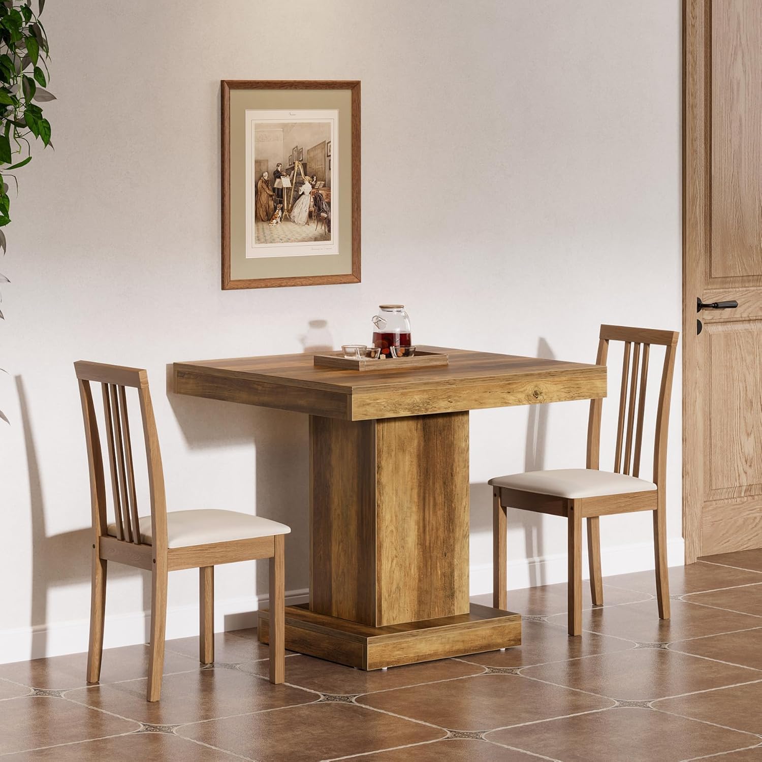 Tribesigns Tavolo da pranzo, tavolo da cucina da 80 cm per 4 persone