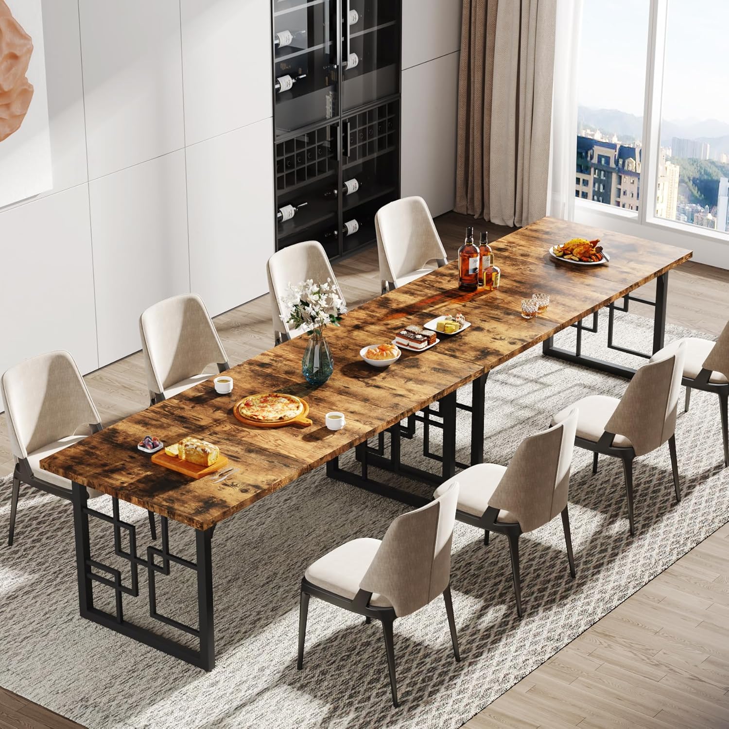 Tribesigns Tavolo da Pranzo rettangolare da 160 cm per 6 persone, Tavolo da Cucina in Legno