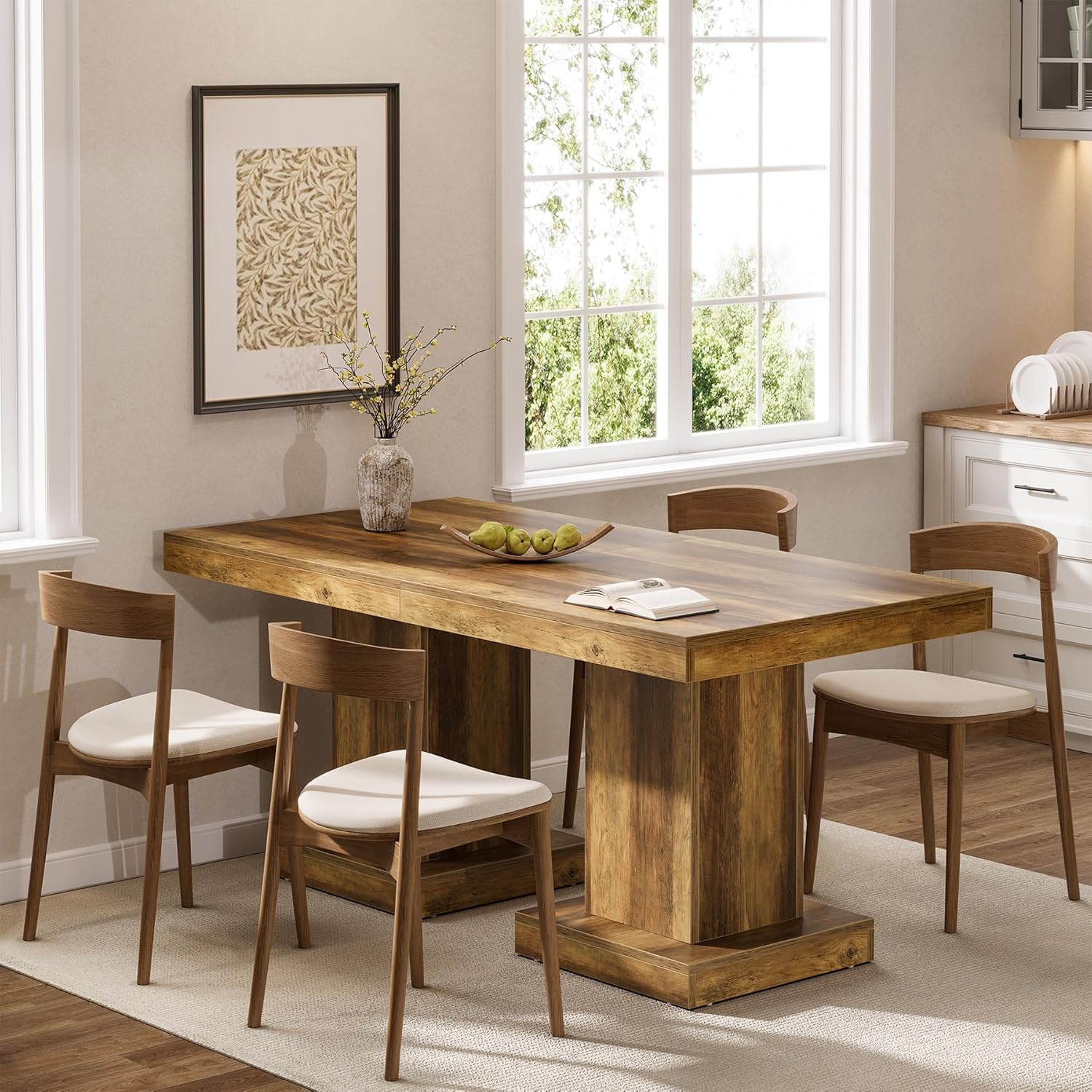 Tribesigns Tavolo da pranzo, tavolo da cucina da 80 cm per 4 persone