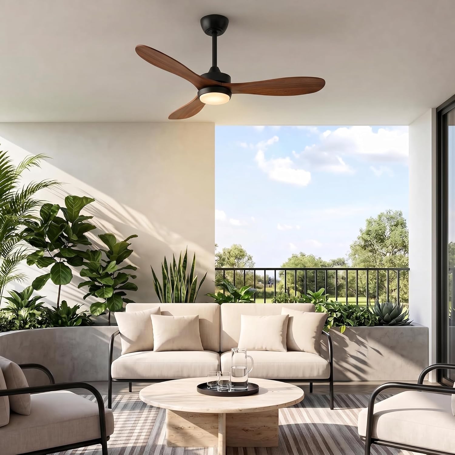 Tribesigns Ventilatore da soffitto moderno da 106 cm con luce, telecomando, illuminazione a LED dimmerabile