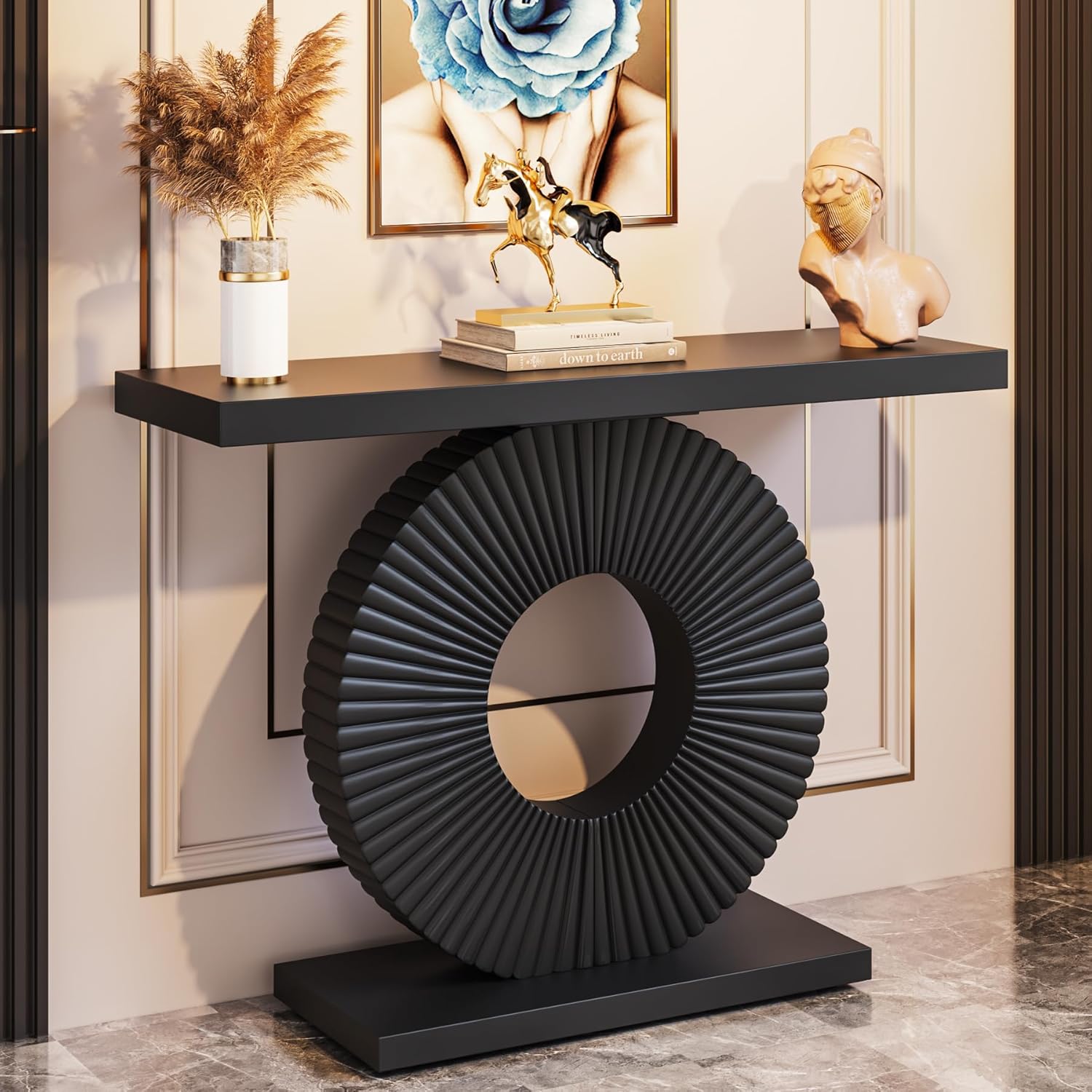 Tribesigns Tavolo consolle moderno, tavolo da ingresso con base geometrica