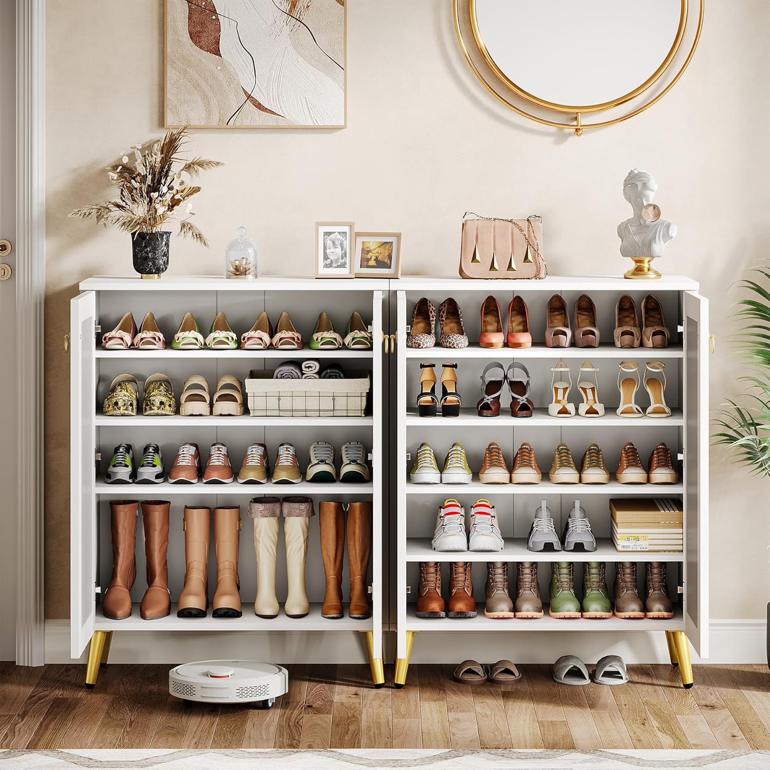 Tribesigns scarpiera a specchio, 5 livelli organizzatore scarpe 25 paia scarpiera armadio di stoccaggio