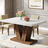 Tribesigns Tavolo da pranzo per 4 persone, Tavolo da cucina 120 cm Con base pesante 3
