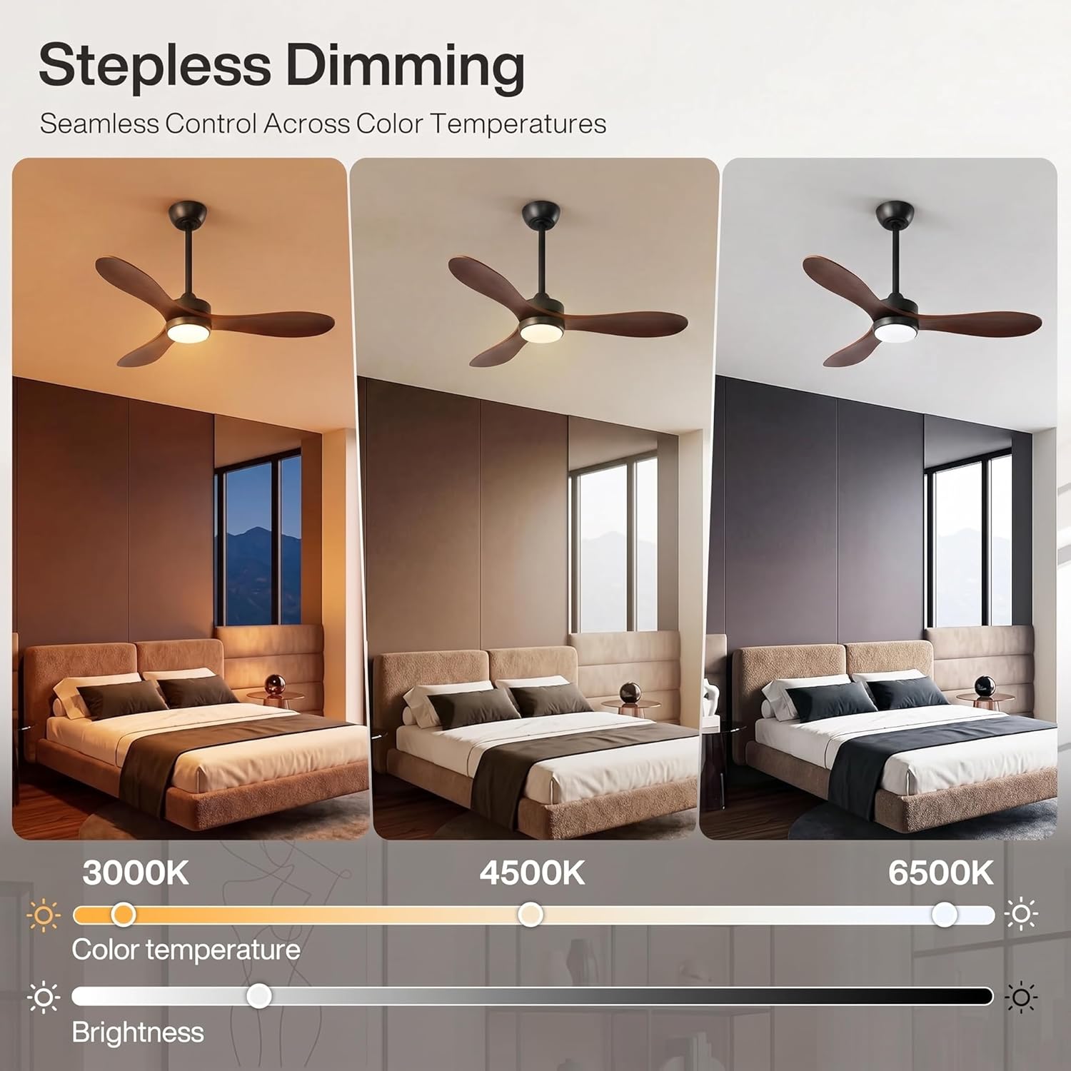 Tribesigns Ventilatore da soffitto moderno da 106 cm con luce, telecomando, illuminazione a LED dimmerabile