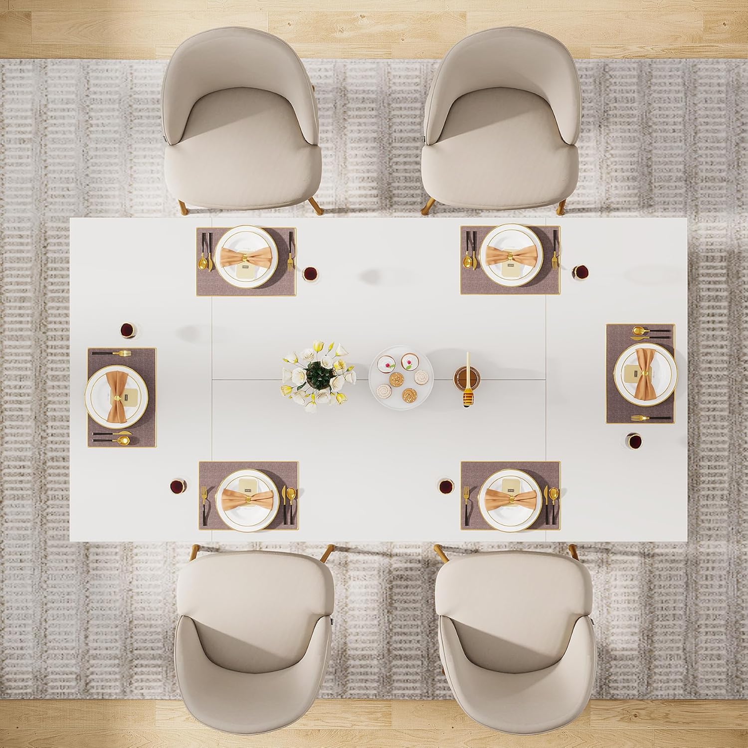 Tribesigns Tavolo da Pranzo Moderno per 6 persone, Tavolo da Soggiorno Rettangolare