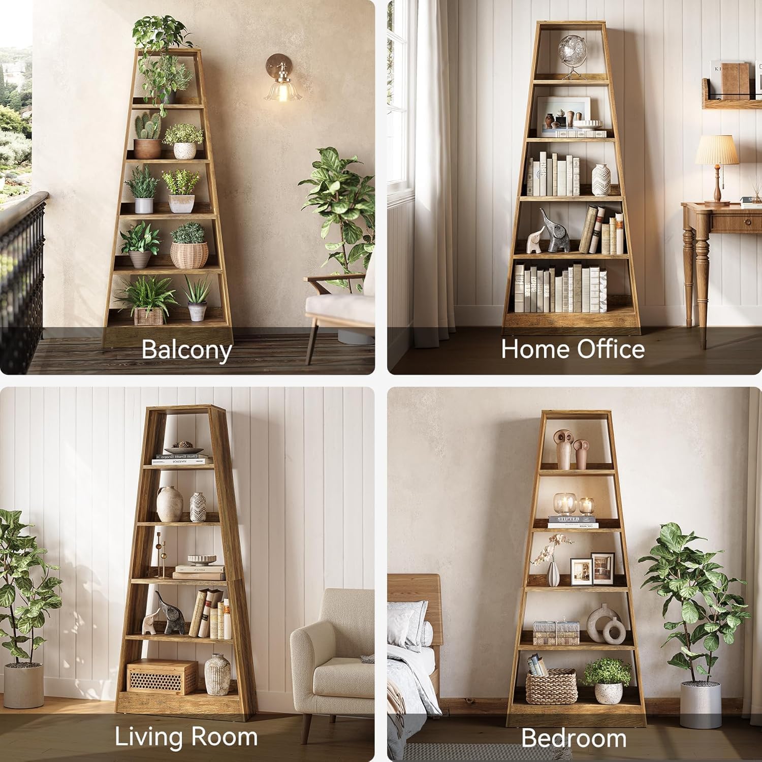 Tribesigns 80 cm Libreria, espositore per piante con etagere portaoggetti
