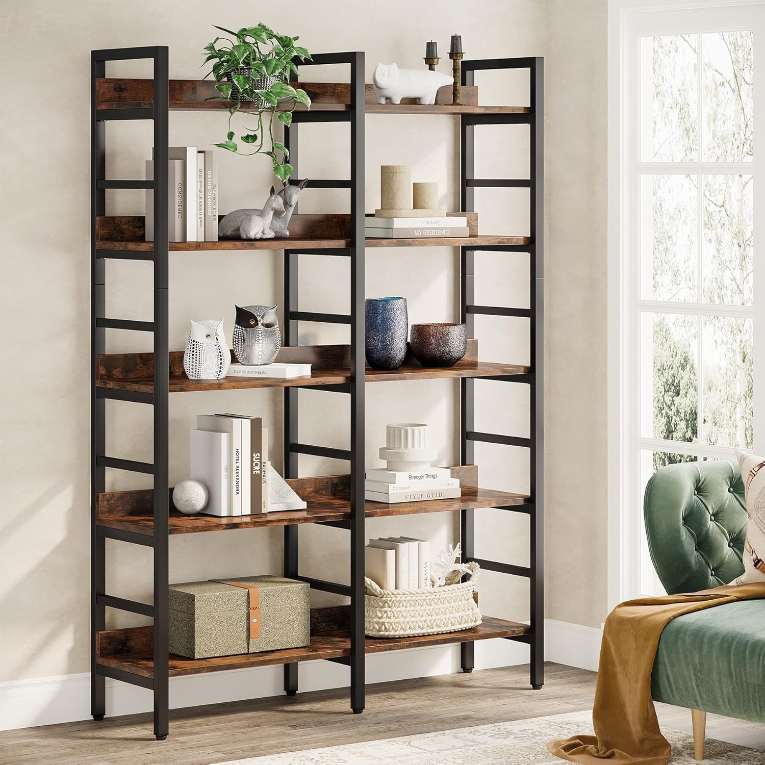 Tribesigns Libreria a 5 livelli, 180 cm Scaffale Portaoggetti Espositore