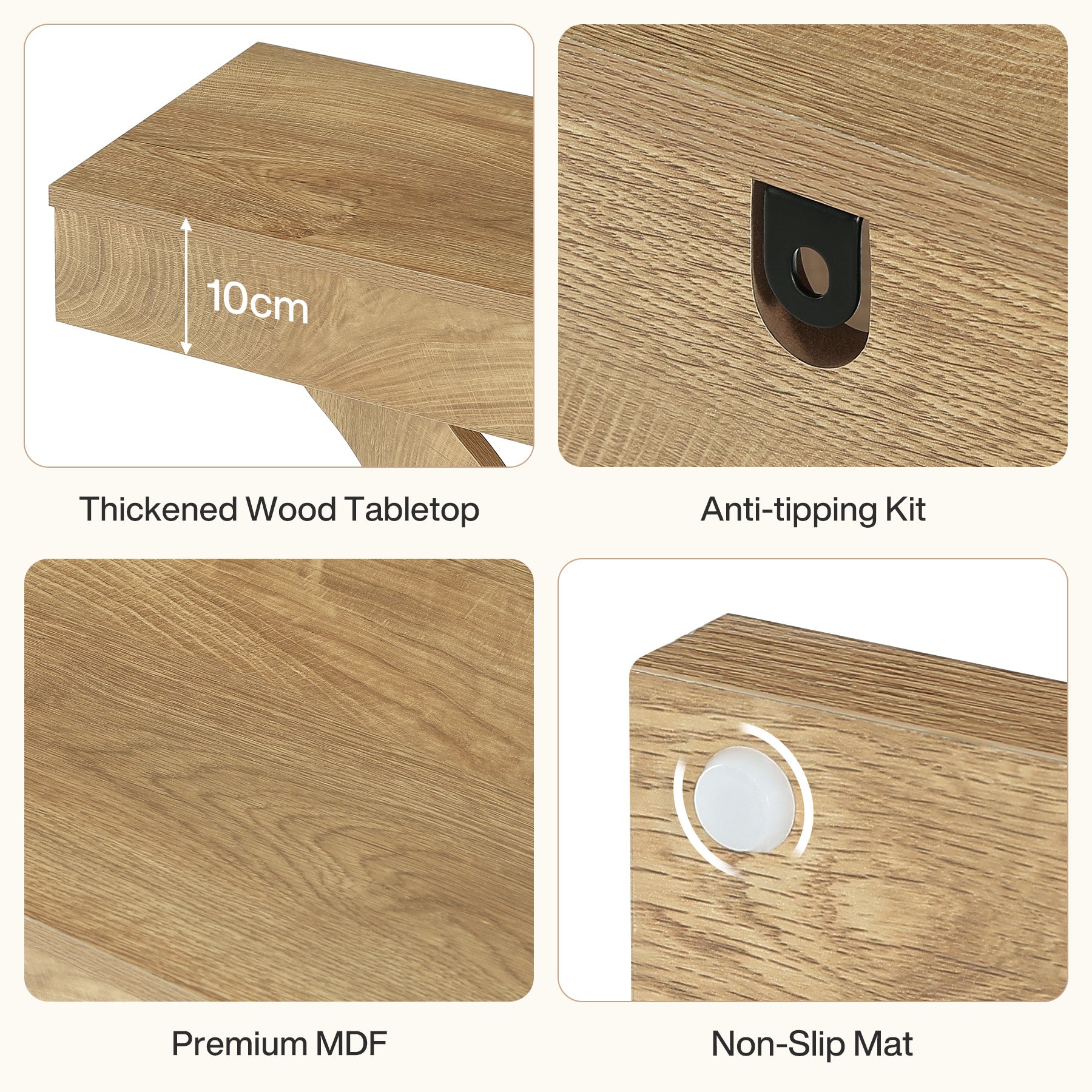 Tribesigns Tavolo consolle da 105 cm, piccolo tavolino da caffè a 3 ripiani per ingresso