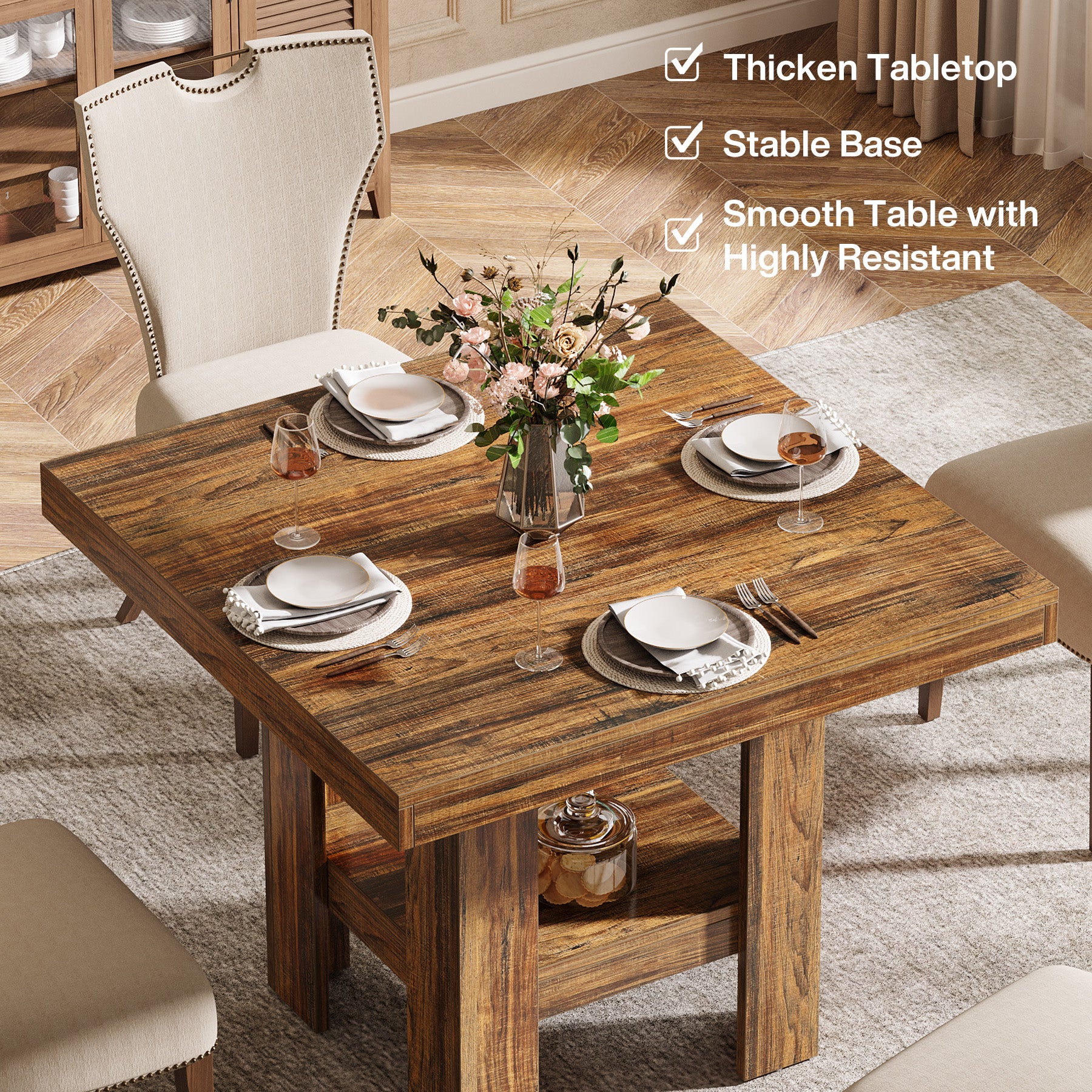 Tribesigns Tavolo da Pranzo, 80 cm Tavolo da Cucina per 2 Persone