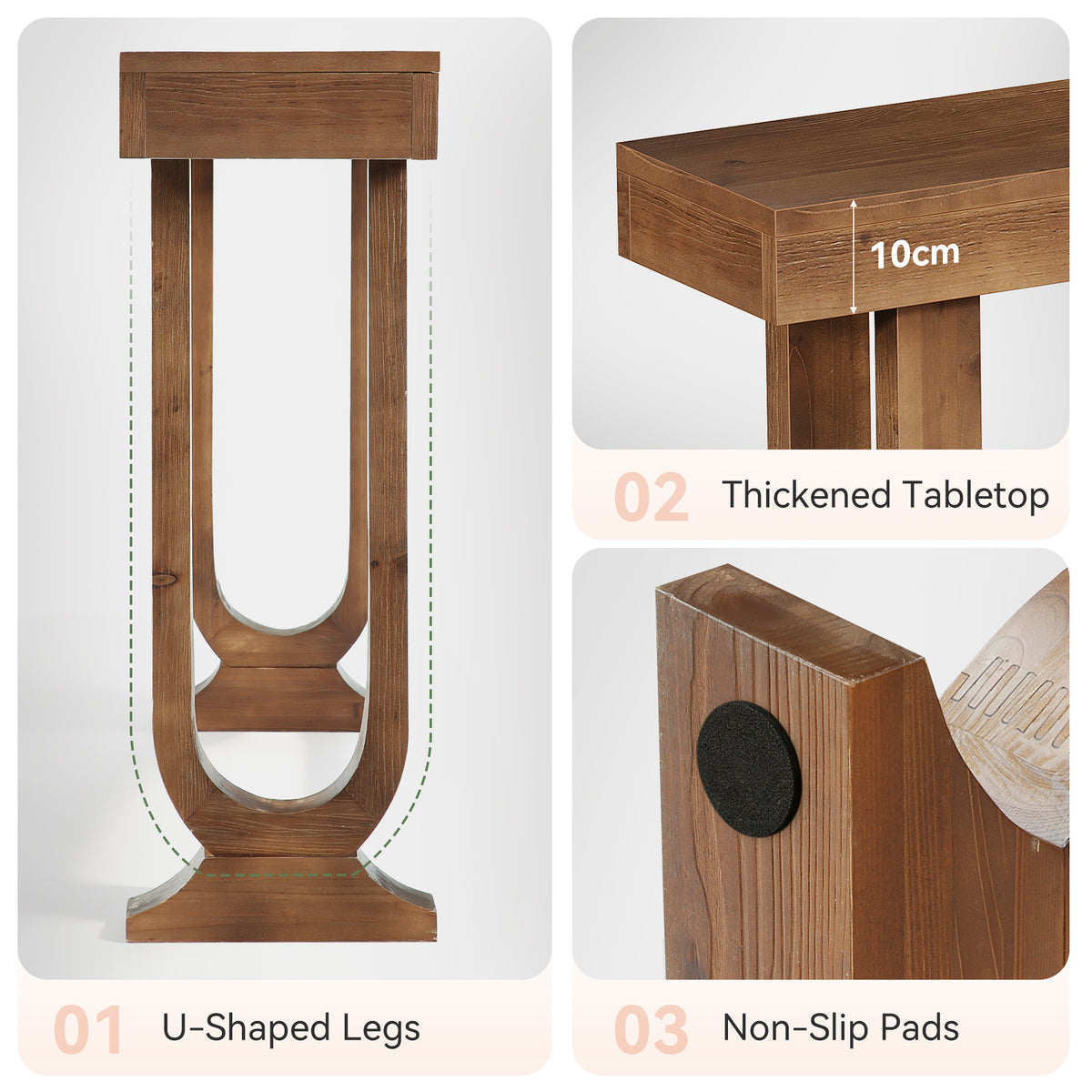 Consolle Country in Legno Massello con Gambe dal Design Particolare, 160 cm, per Ingresso