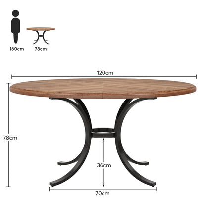 Tribesigns Tavolo da pranzo, 120 cm moderno tavolo rotondo da cucina  per 4-6 persone