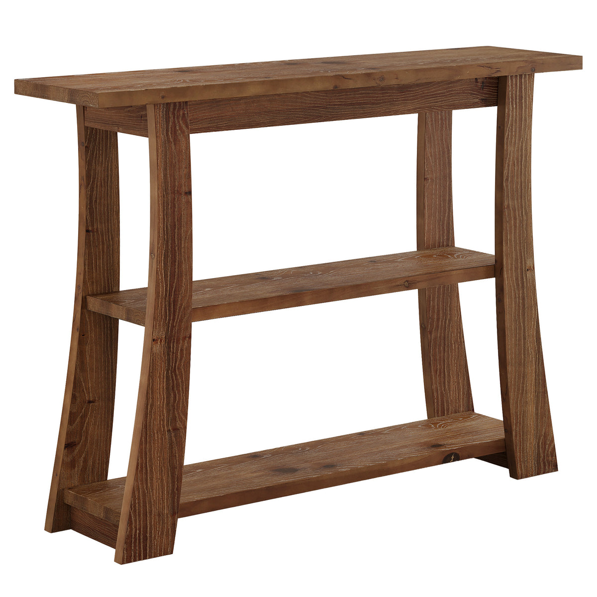 Consolle Country in Legno Massello a 3 Ripiani, 105 cm, per Ingresso