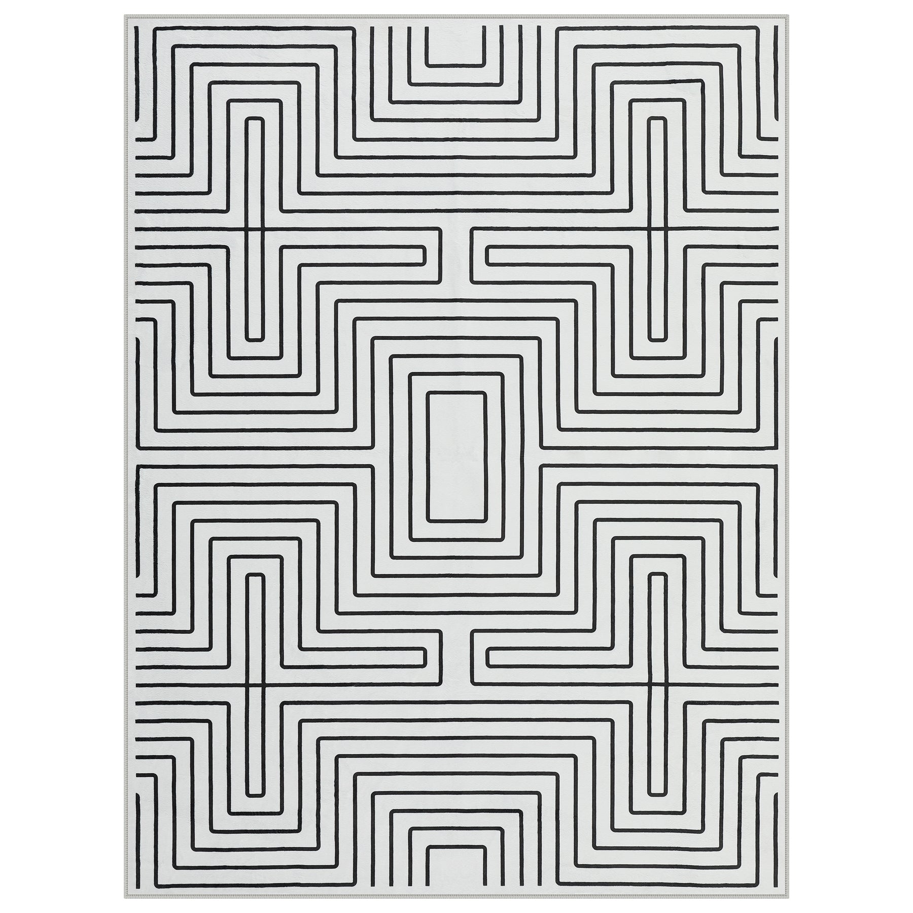 Tribesigns Tappeti Minimalisti a Labirinto, Moderni Tappeti Geometrici Antiscivolo a Pelo Corto per Interni, Ideali per il Soggiorno, Certificati Oeko-Tex