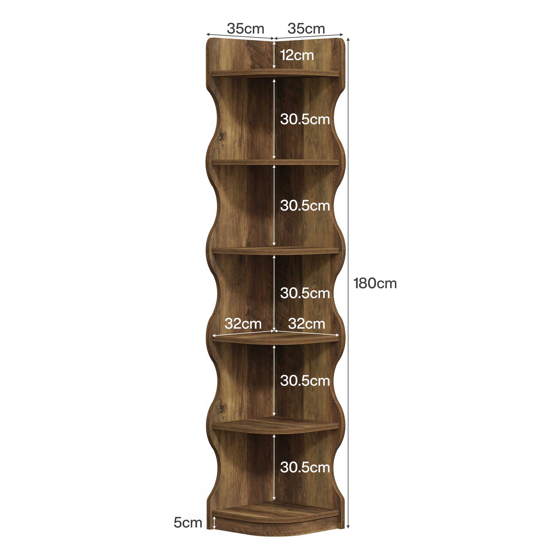 Tribesigns Scaffale Angolare, Moderno Mensola da 180 cm a 6 Livelli