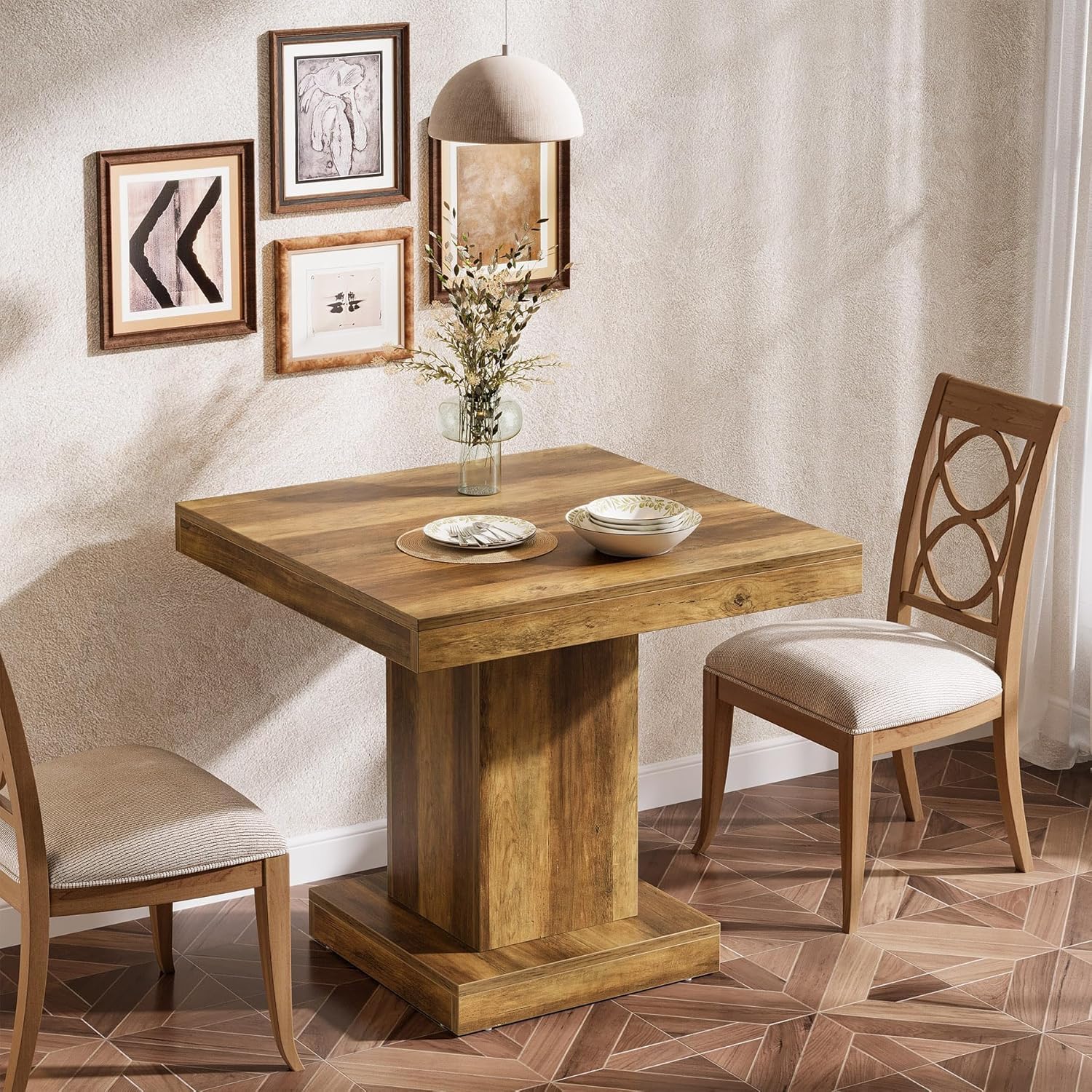 Tribesigns Tavolo da pranzo, tavolo da cucina da 80 cm per 4 persone