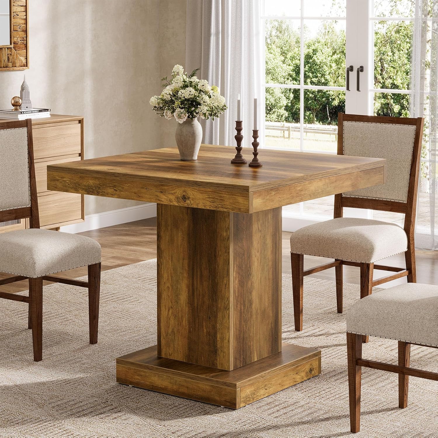Tribesigns Tavolo da pranzo, tavolo da cucina da 80 cm per 4 persone