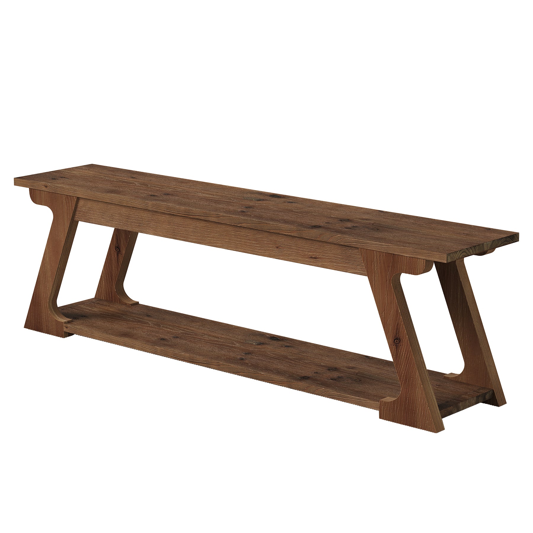 Panca da Letto Rustica in Legno Massello con Vano Contenitore, 150 cm, per Camera da Letto