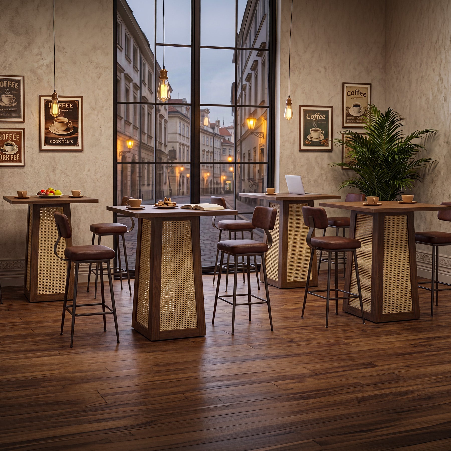 Tribesigns Tavolo da bistrot quadrato 80 x 80 cm, tavolo da pranzo con base centrale a piedistallo, ideale per un bar domestico