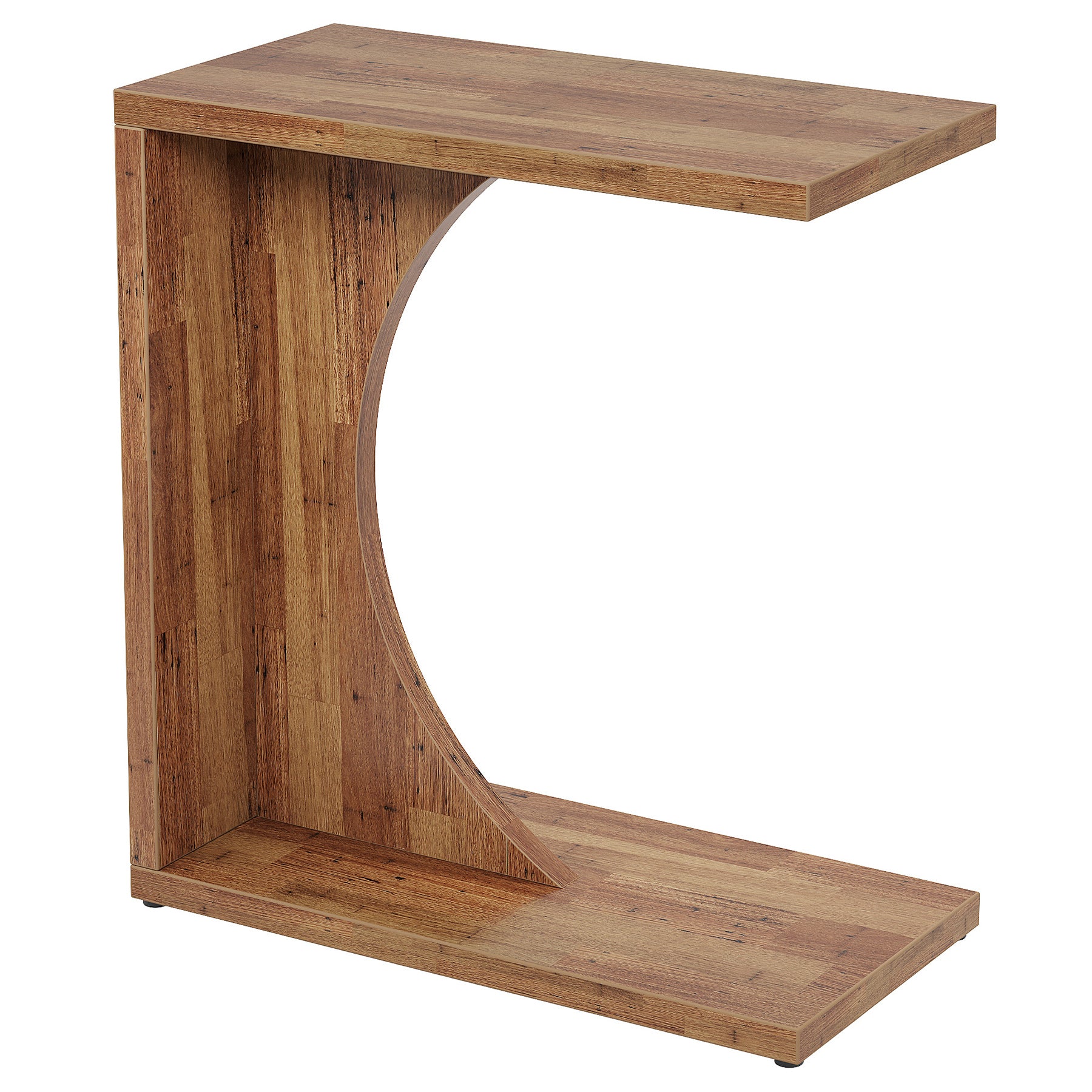 Tribesigns Tavolino a C, 60 cm Comodino Rustico Tavolo da Salotto